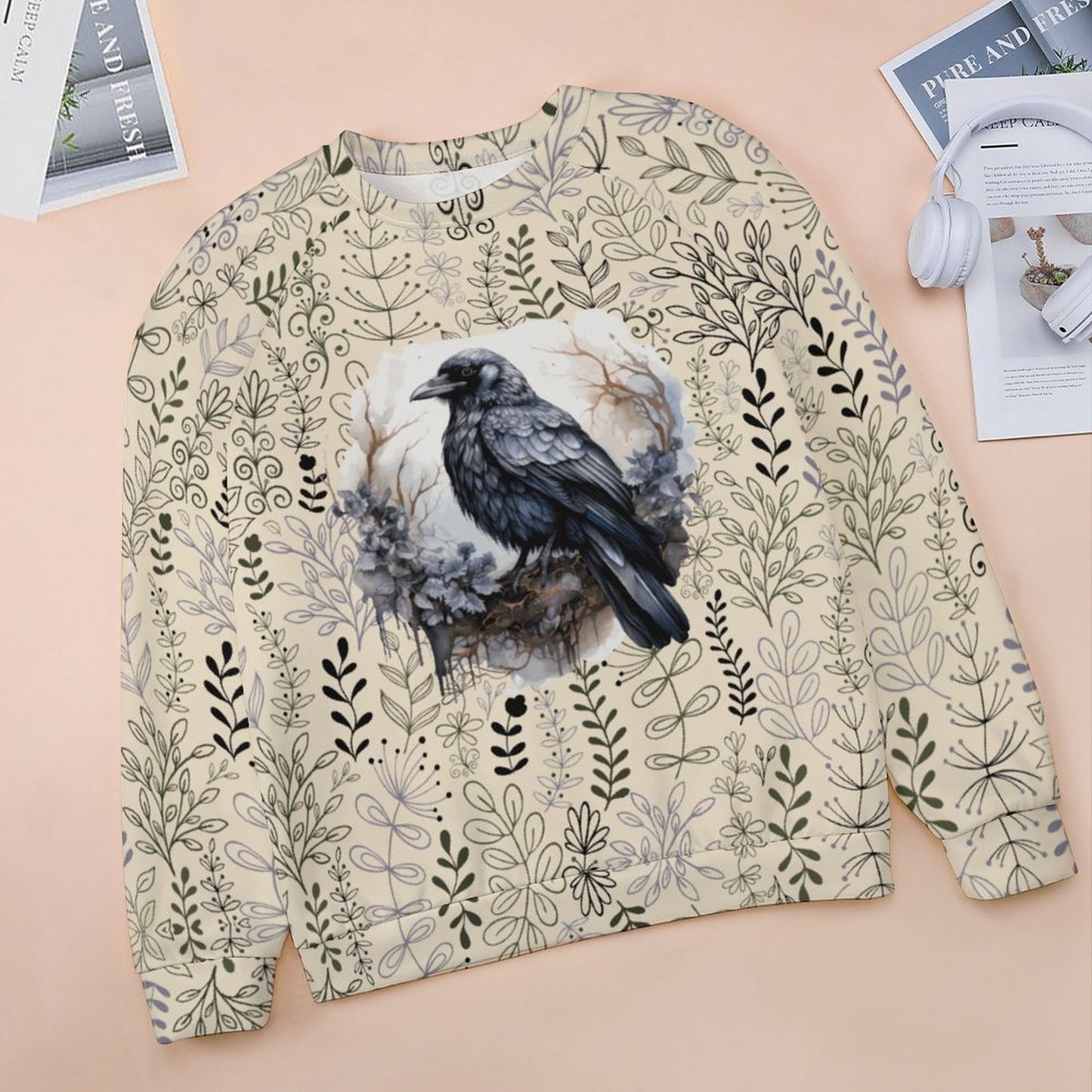 Crows Nest 280gsm Custom Sweatshirt Designs Raglan Style RHDEC2 (All-Over Printing)