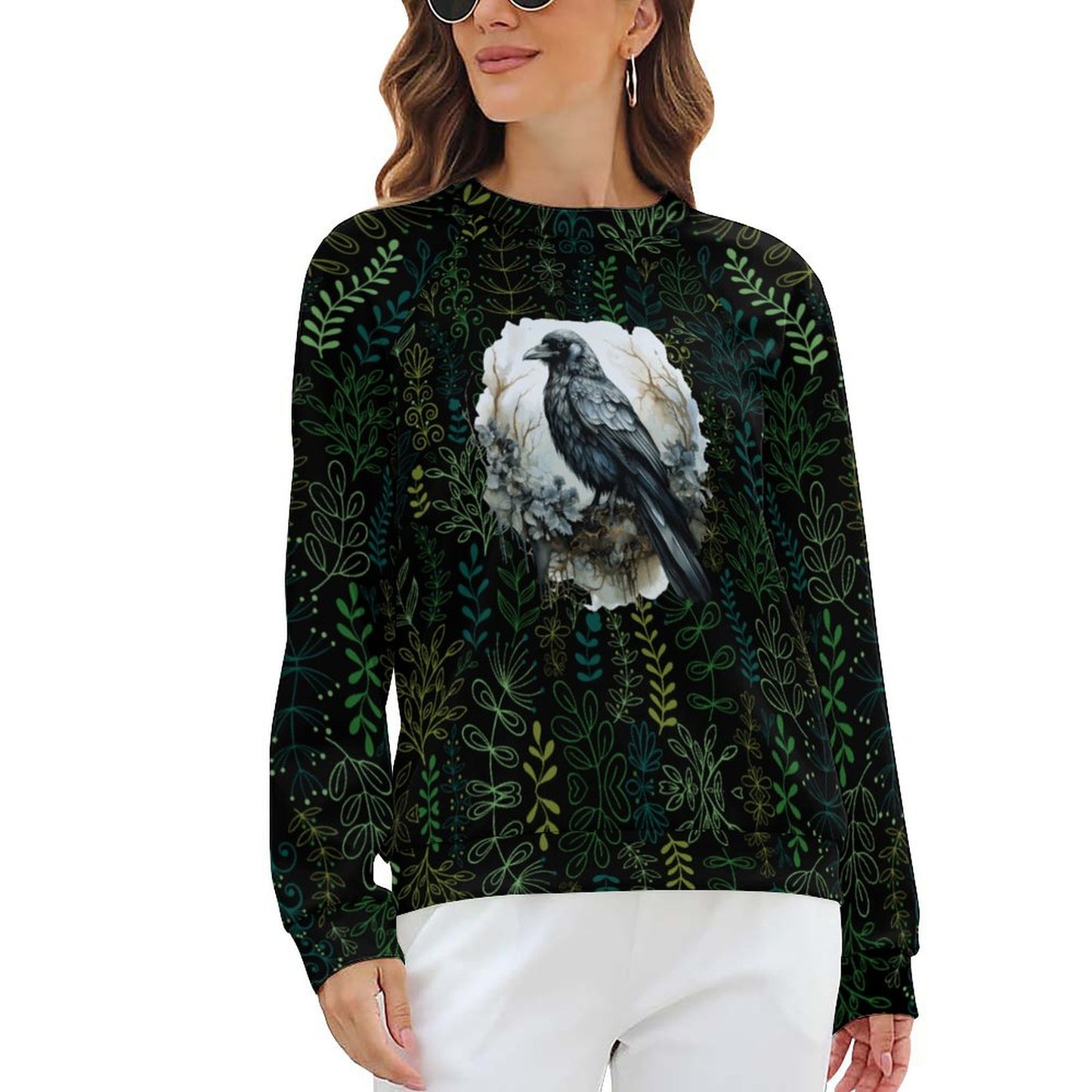 Green Crows Nest280gsm Custom Sweatshirt Designs Raglan Style RHDEC2 (All-Over Printing)
