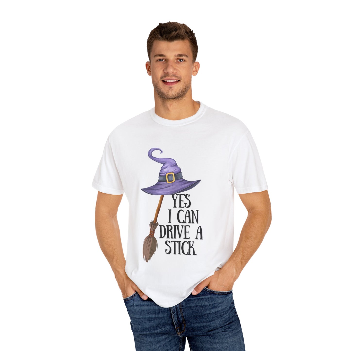 Whimsical Halloween T-Shirt | Yes I Can Drive A Stick | Fun Gift for Halloween, Unisex Tee, Fall Celebrations, Costume Party, Witchy Vibes
