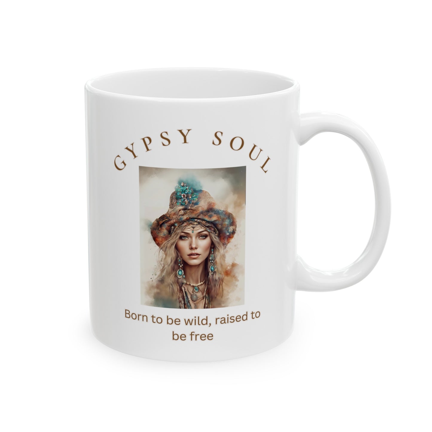 Gypsy Soul Born to be wild! Ceramic Mug, Flower child, Bohemian woman - The Witchy Gypsy