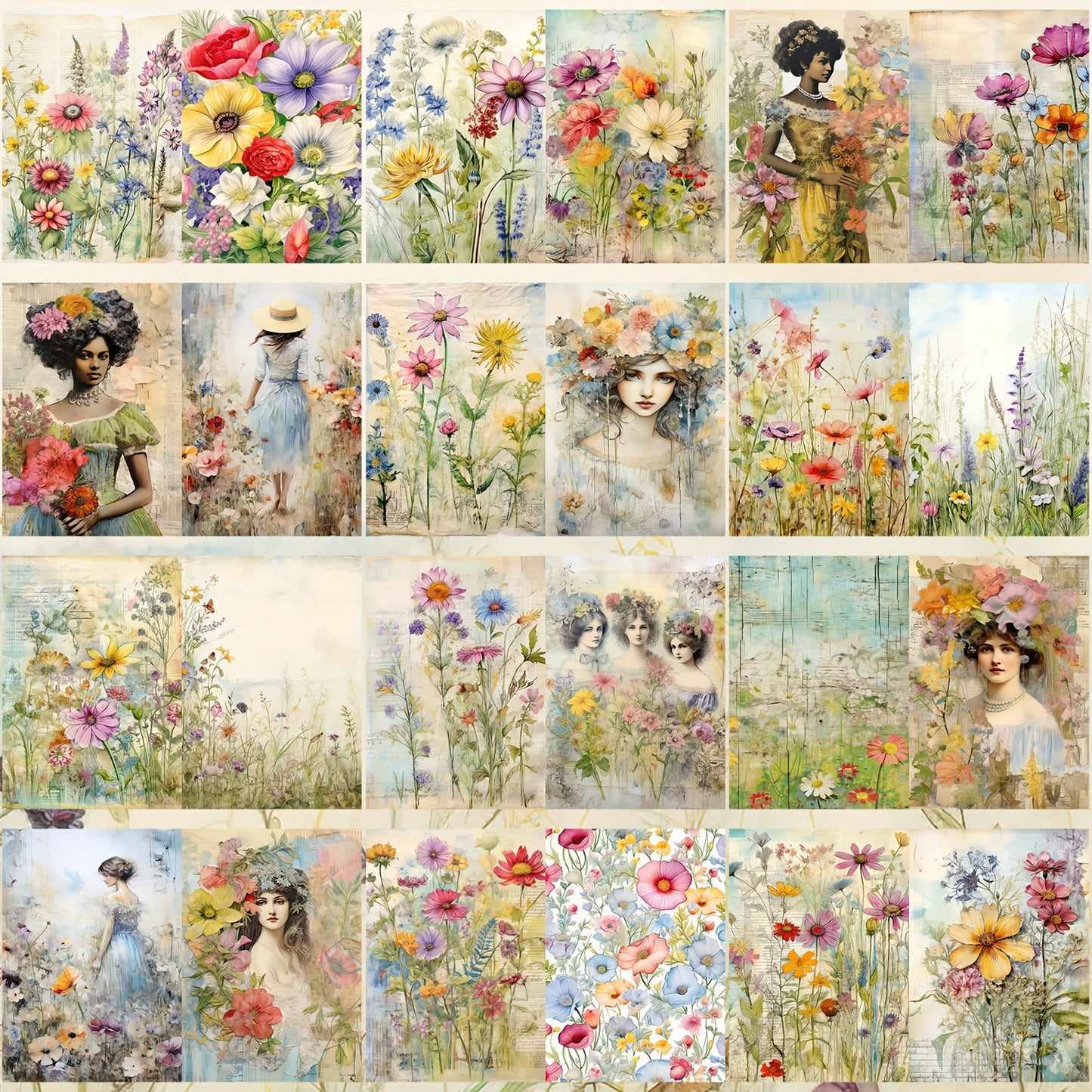 12 Vintage Pastoral Fairy Postcards: Perfect for Bullet Journals, Crafts, and Decorating