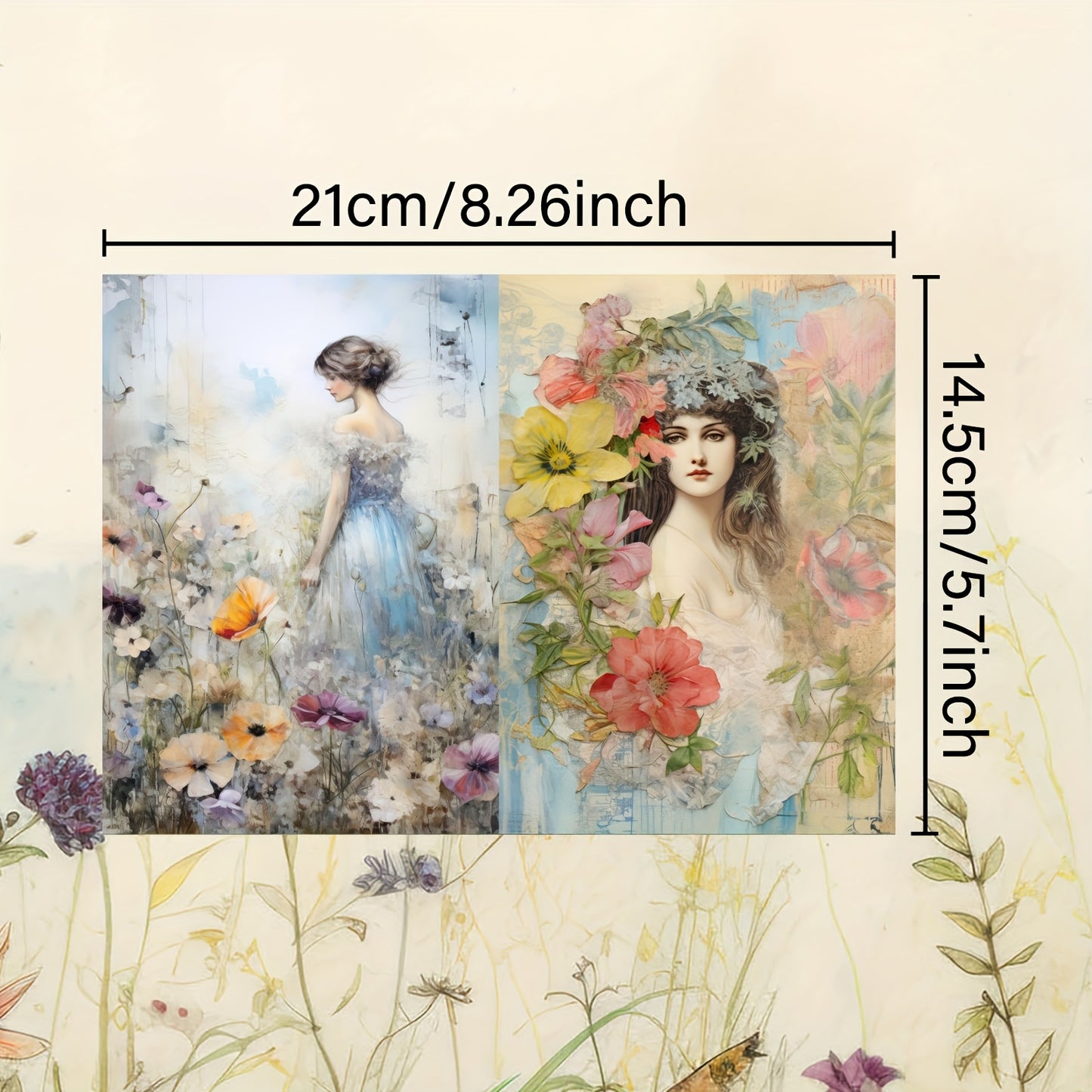 12 Vintage Pastoral Fairy Postcards: Perfect for Bullet Journals, Crafts, and Decorating