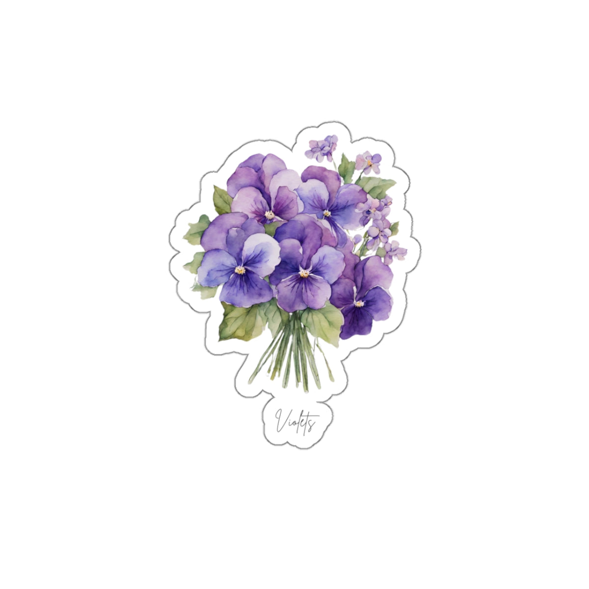 February Violets Birth flower Kiss-Cut Stickers