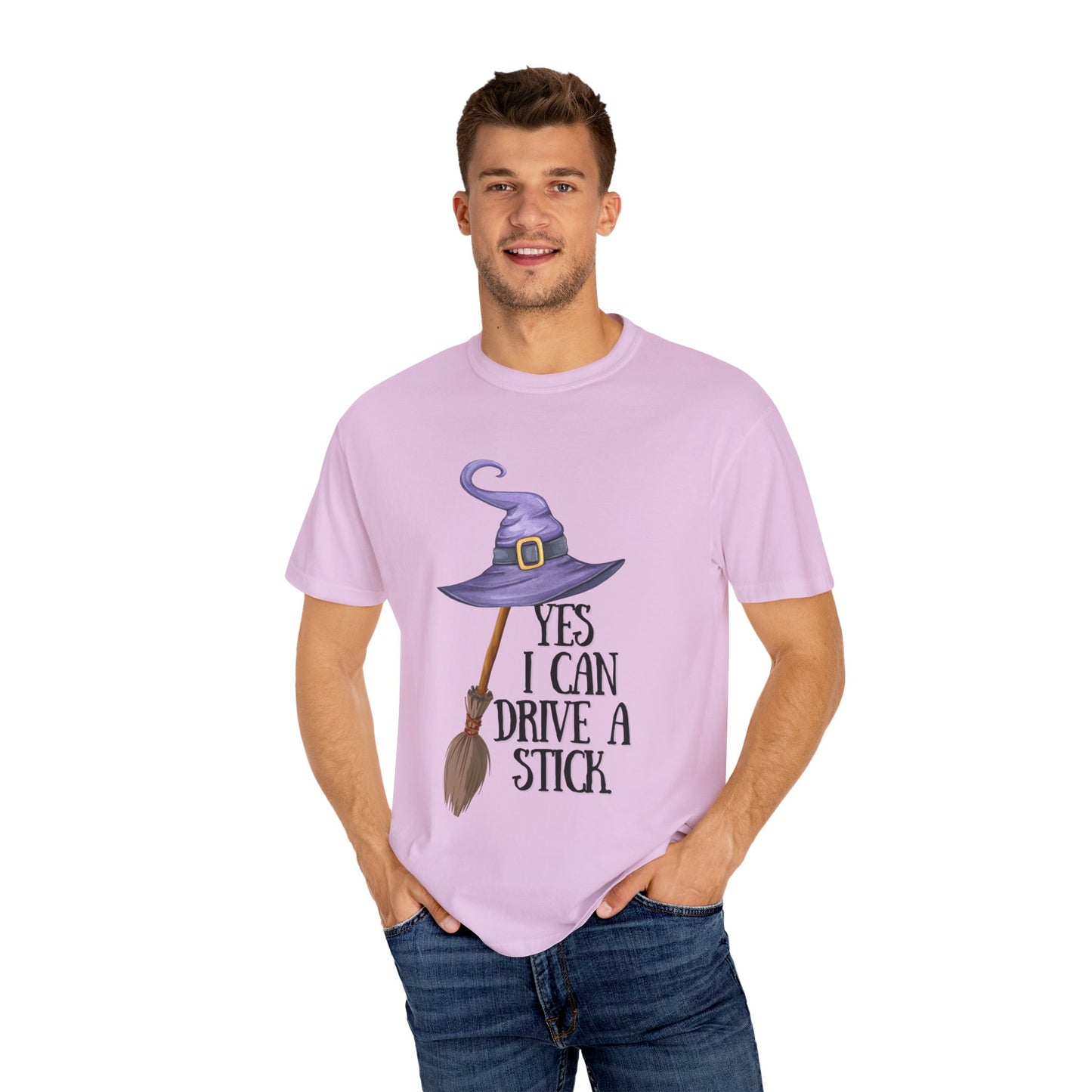 Whimsical Halloween T-Shirt | Yes I Can Drive A Stick | Fun Gift for Halloween, Unisex Tee, Fall Celebrations, Costume Party, Witchy Vibes