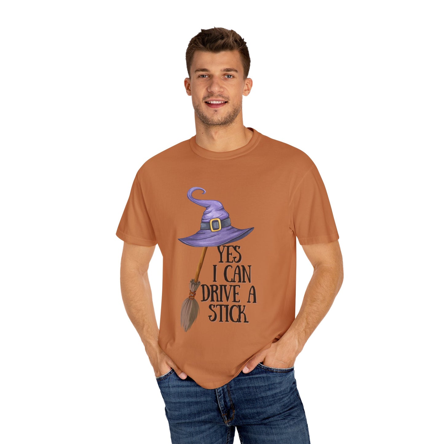 Whimsical Halloween T-Shirt | Yes I Can Drive A Stick | Fun Gift for Halloween, Unisex Tee, Fall Celebrations, Costume Party, Witchy Vibes