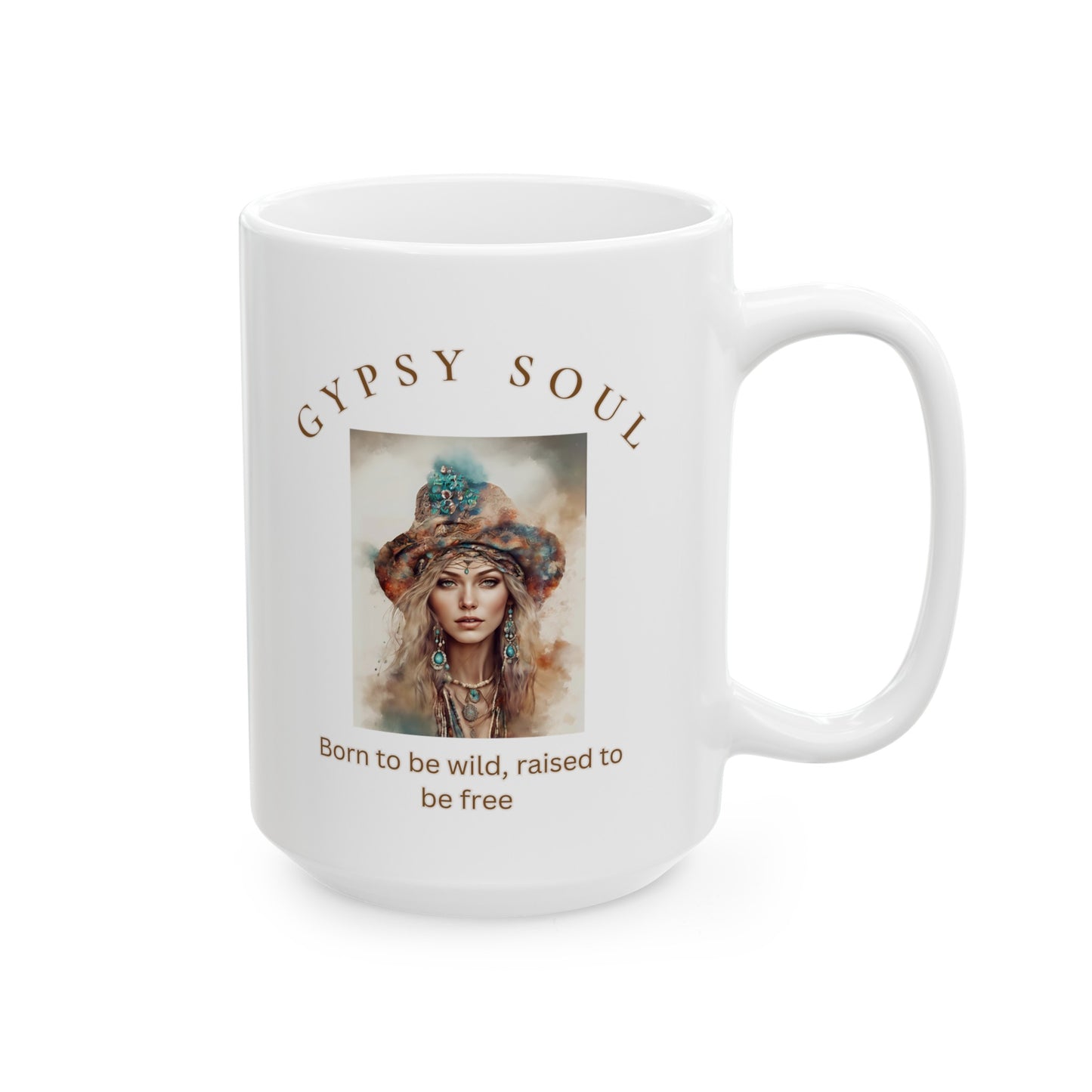 Gypsy Soul Born to be wild! Ceramic Mug, Flower child, Bohemian woman - The Witchy Gypsy