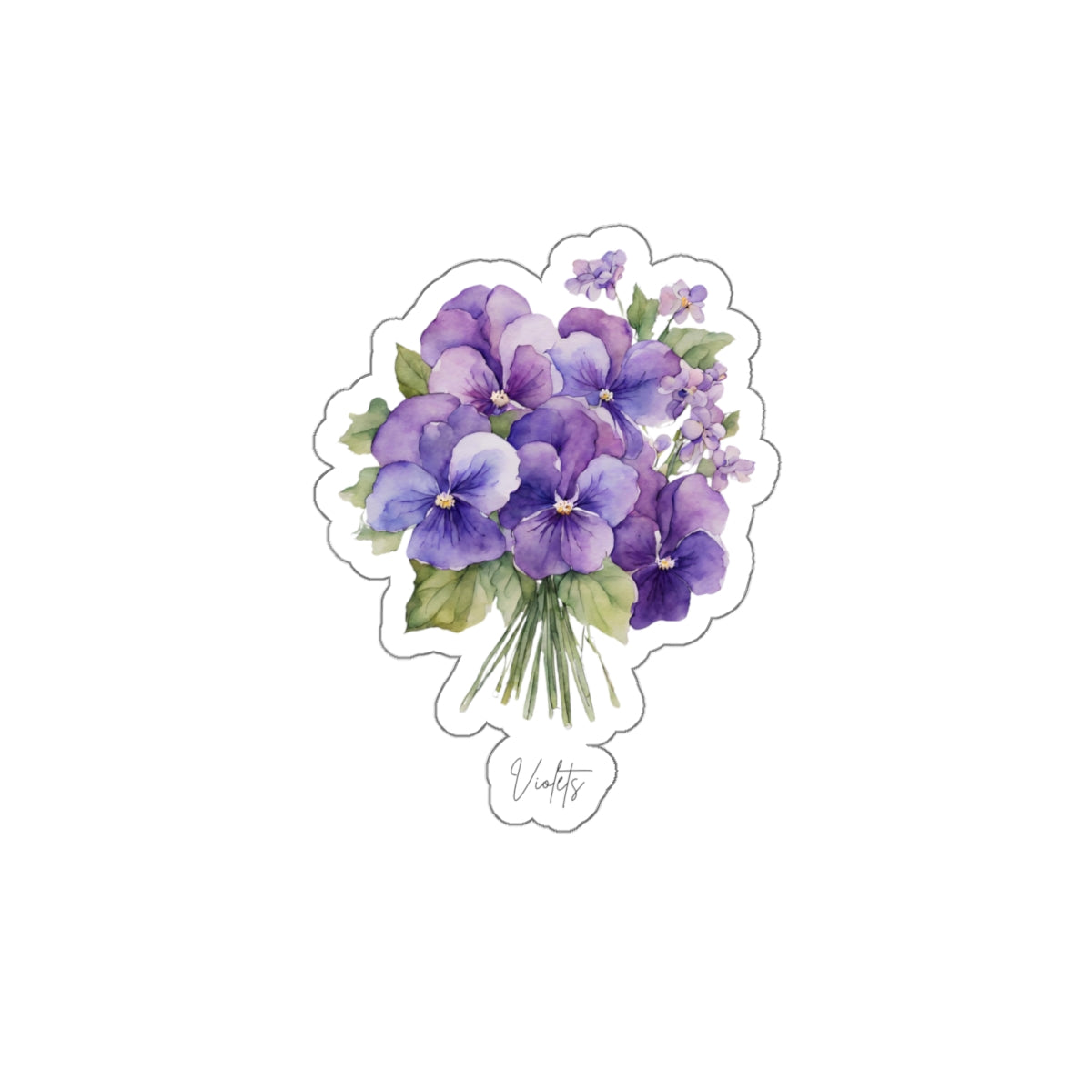 February Violets Birth flower Kiss-Cut Stickers