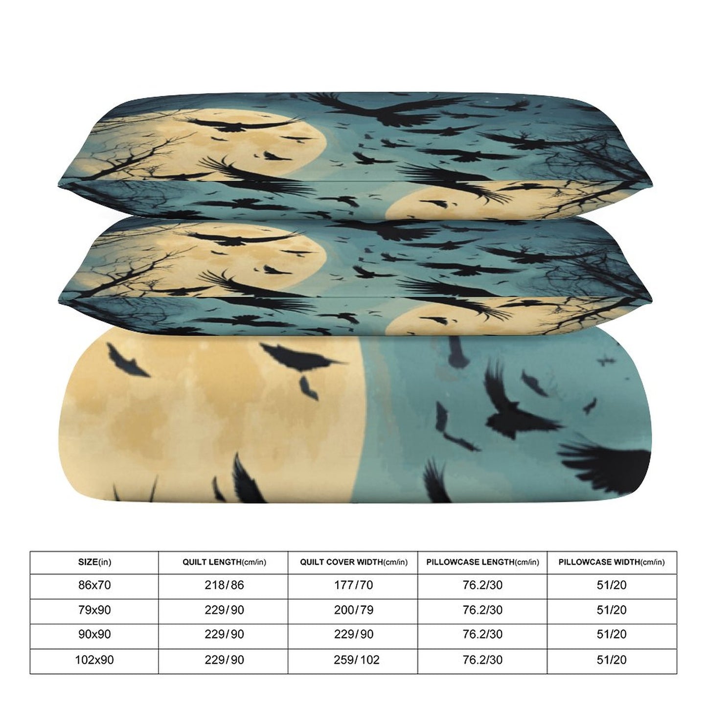 3-Piece Bedding Set-86"×70"/ 218×177cm (Dual-sidede Printing)