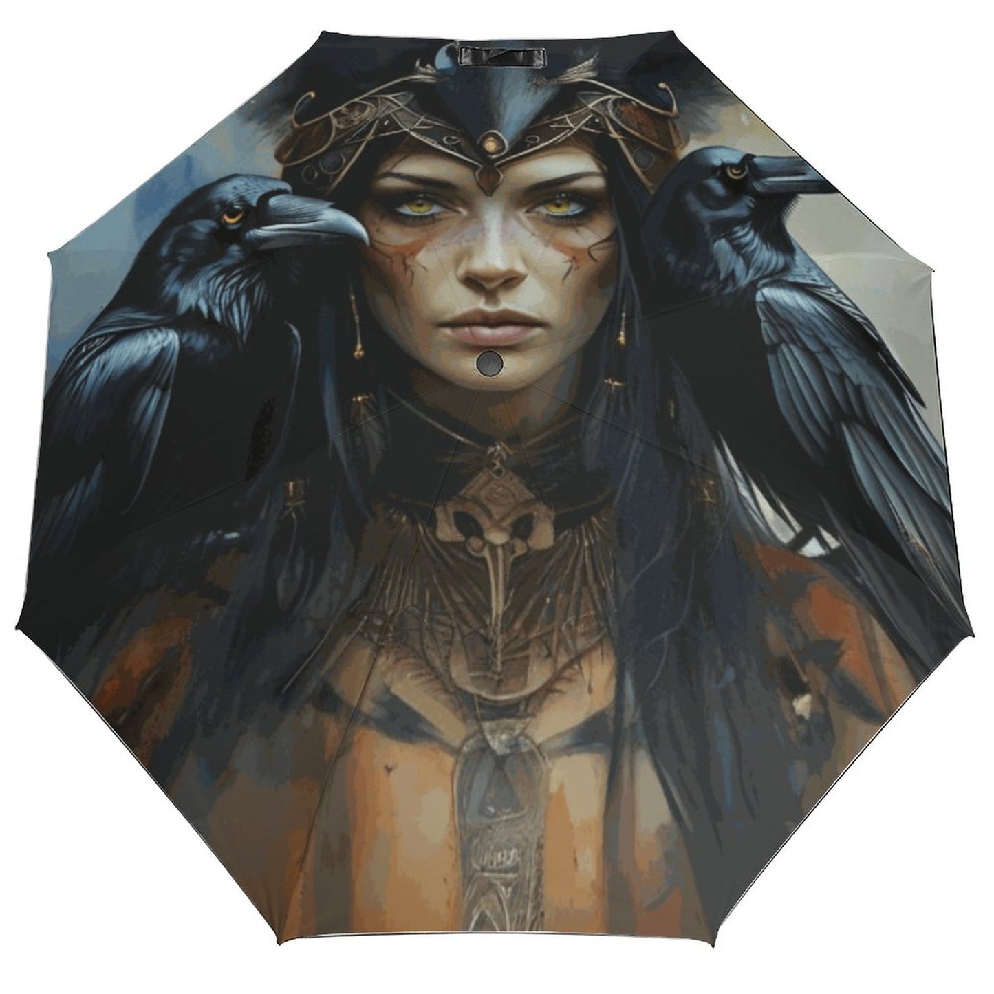 Celtic Goddess Morrigan Auto Umbrella with Printed Pattern Outside ZYS03-8K