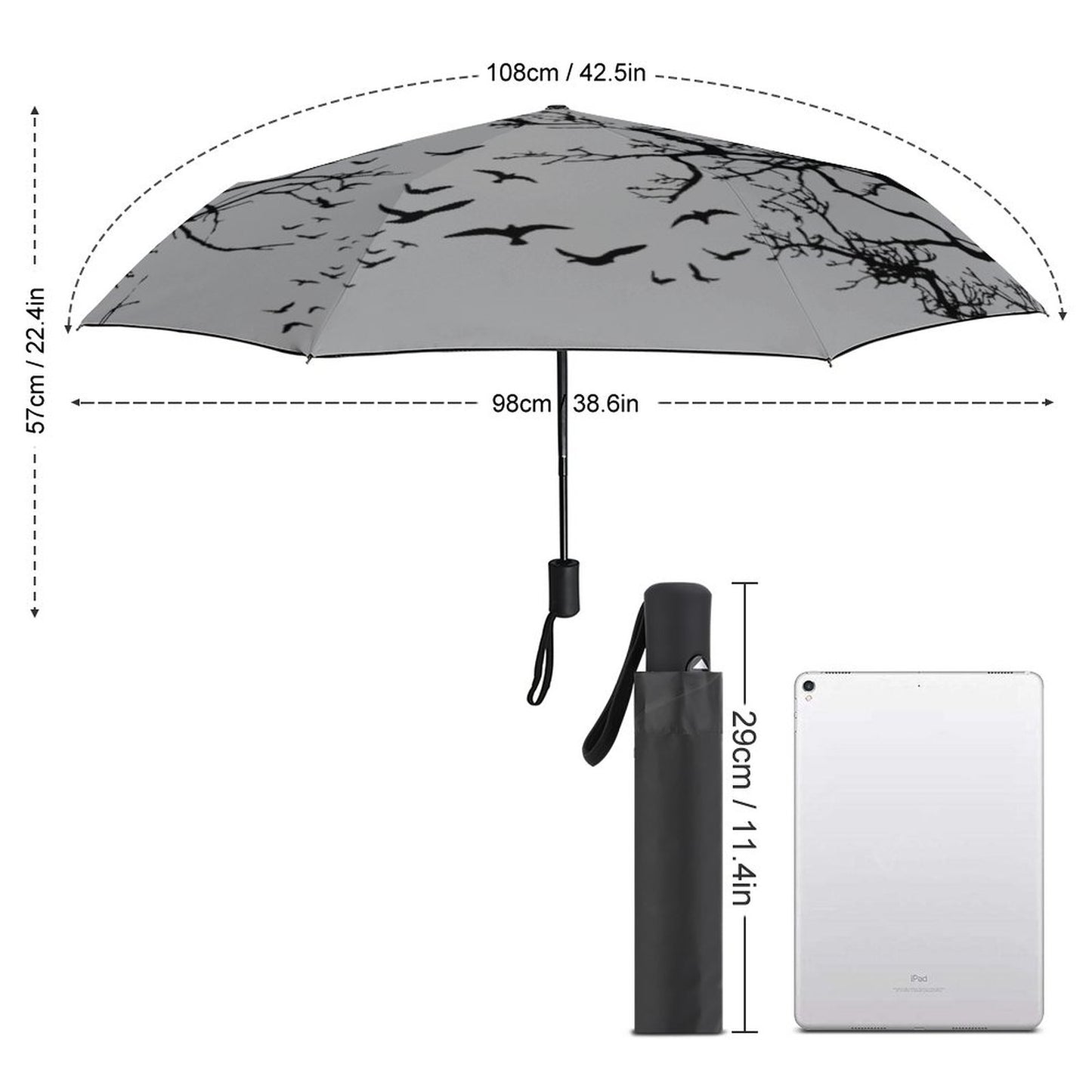 Mystic Crow Auto Umbrella with Printed Pattern Outside ZYS03-8K