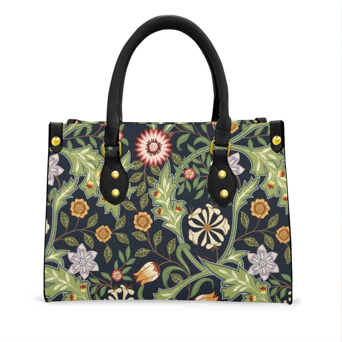William Morris Inspired Floral Purse With Black Handle - Practical Magic Collection