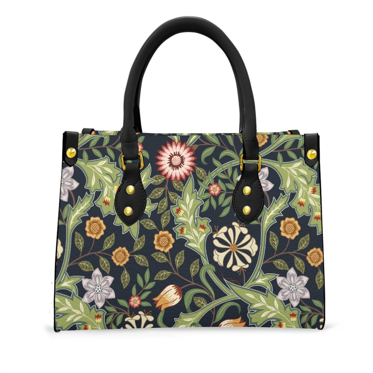 William Morris Inspired Floral Purse With Black Handle - Practical Magic Collection