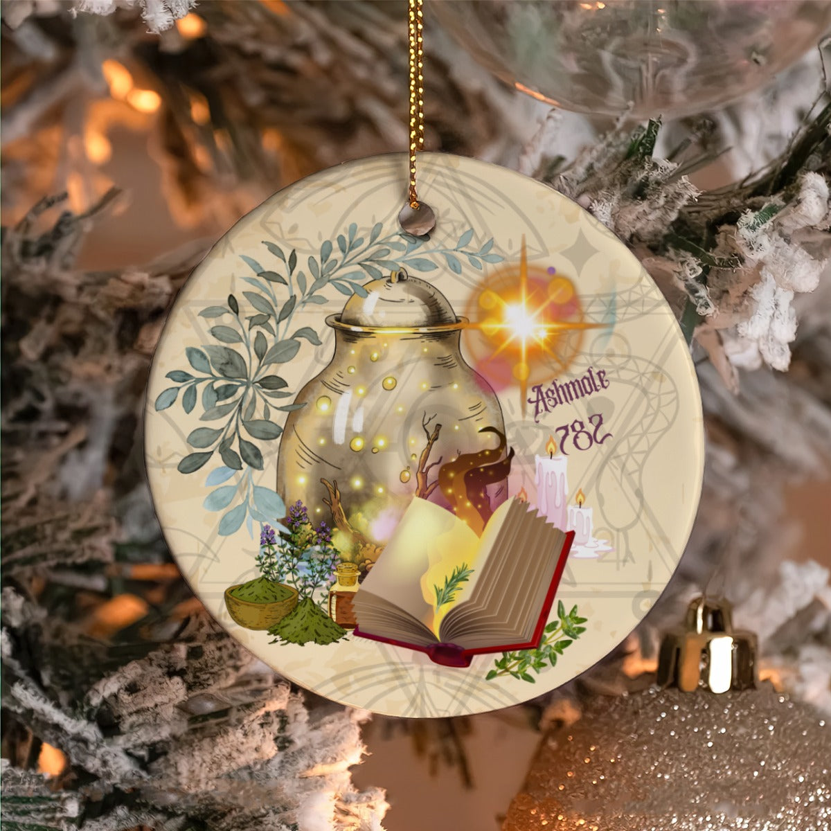 Ashmole 782 Round Christmas Ceramic Decoration Ornaments