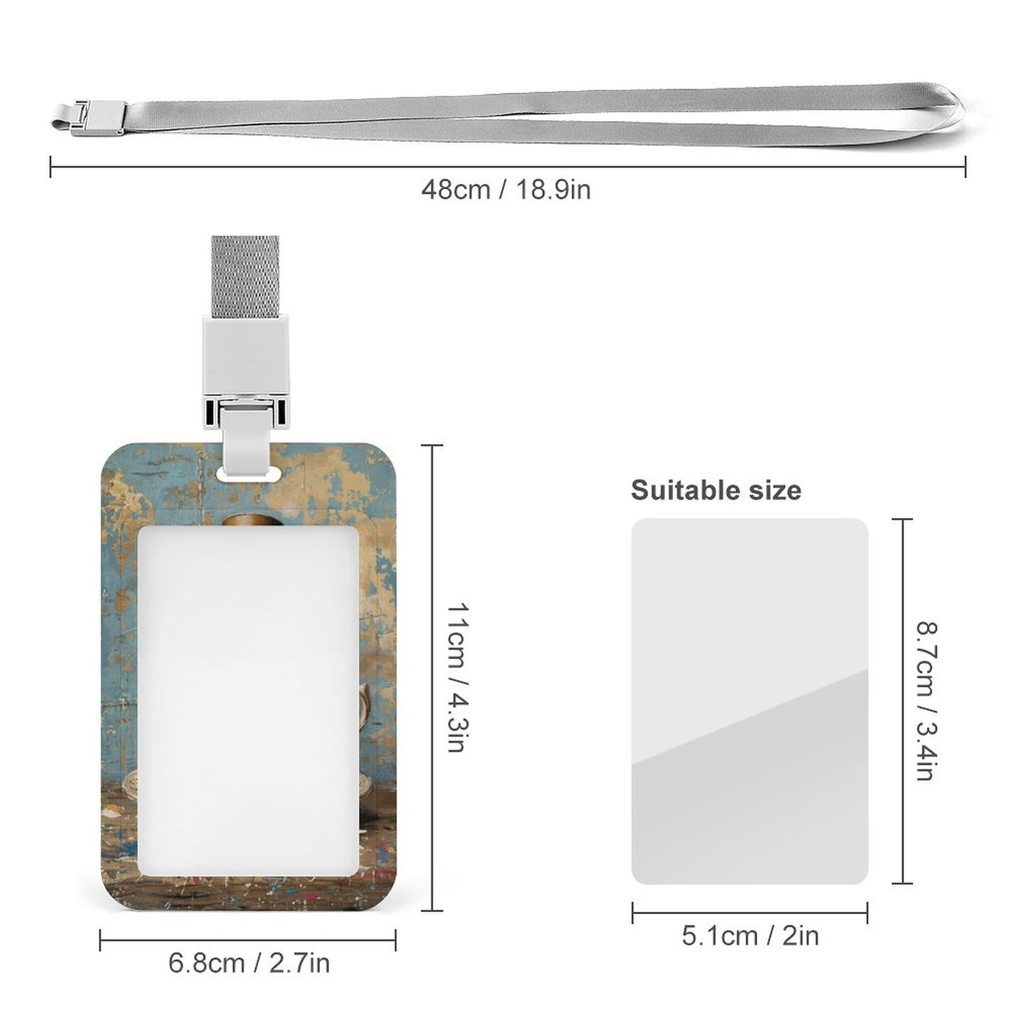 Mouse in Teacup Vertical ID Badge Holder
