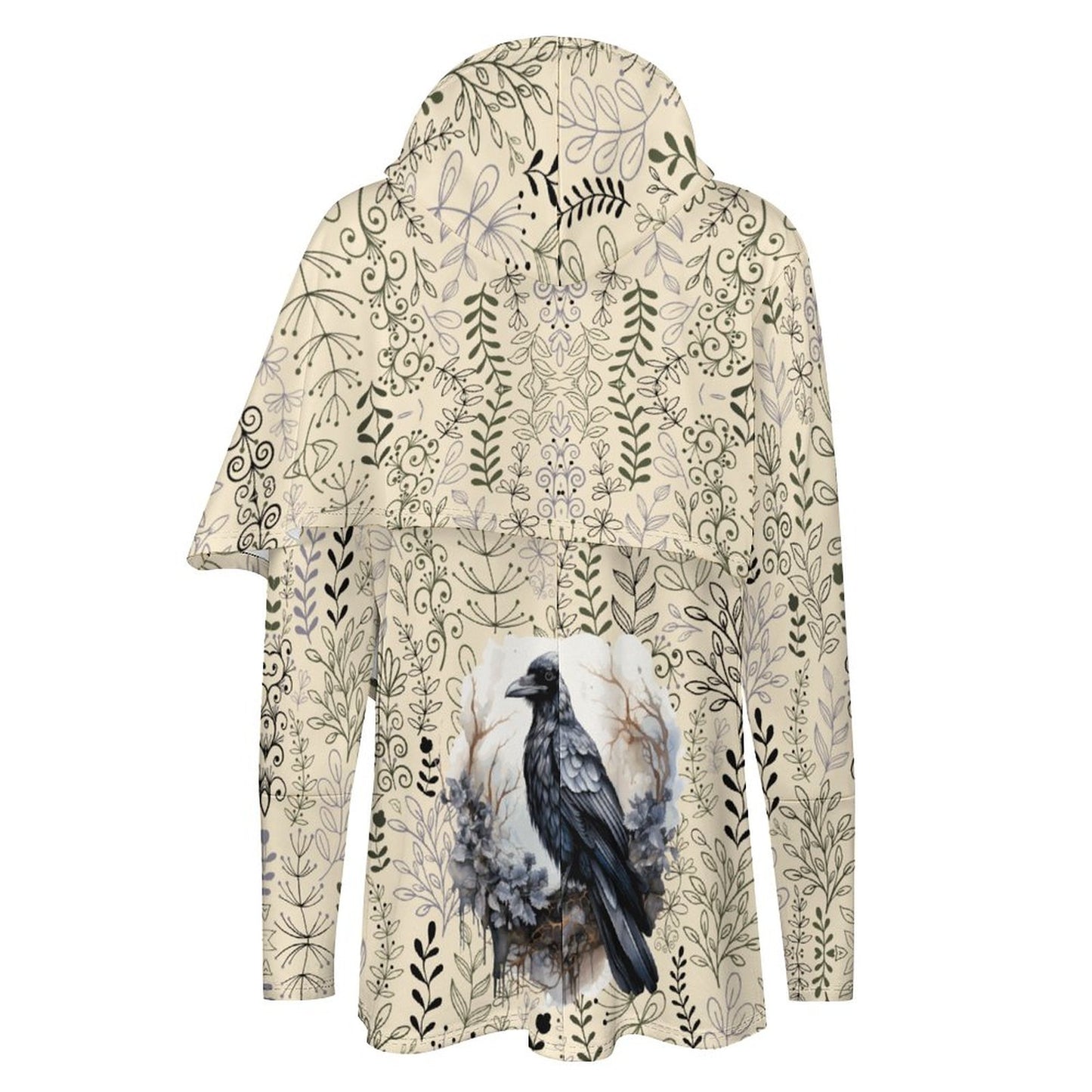 230gsm Poncho-style Long Sleeve Women Hoodie with Irregular Hem DS001 (All-Over Printing)