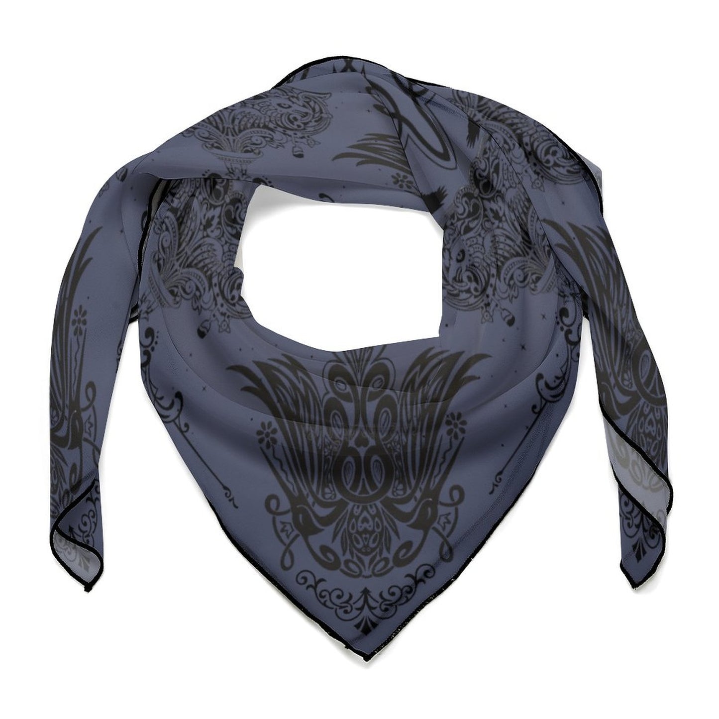 Gothic Crows in Crown Blue, New Fall 25 Colors Women's Scarf, Goth soft crow sarf