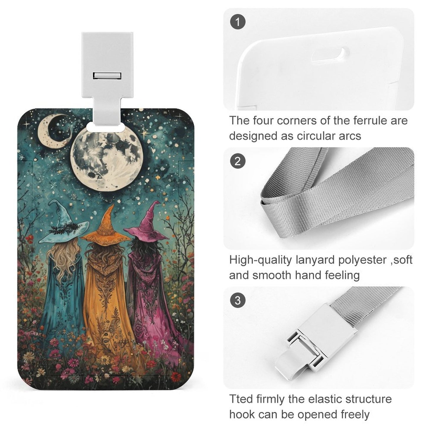 Boho Witches Vertical ID Badge Holder