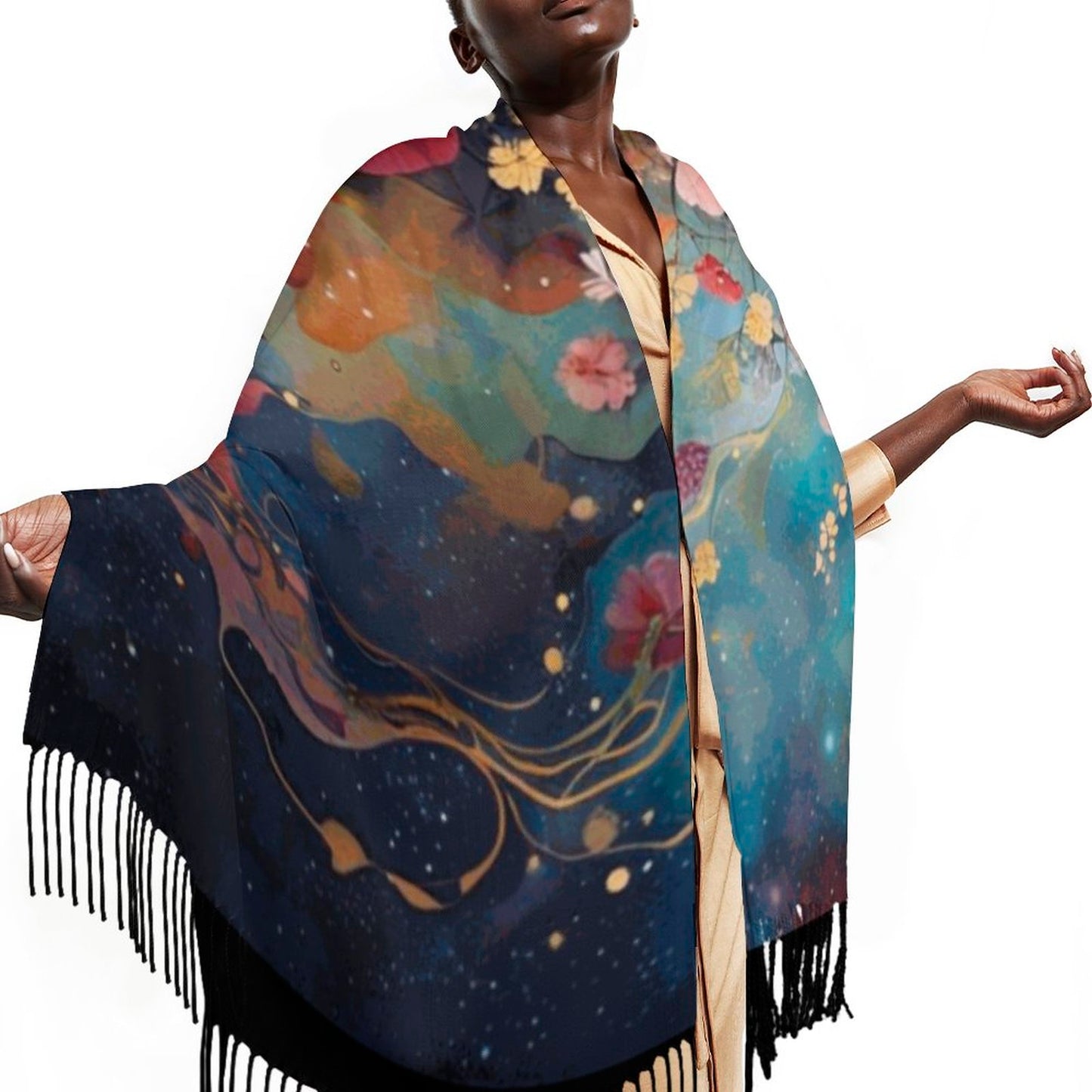 Cashmere-like Tassel Scarf (All-Over Printing)