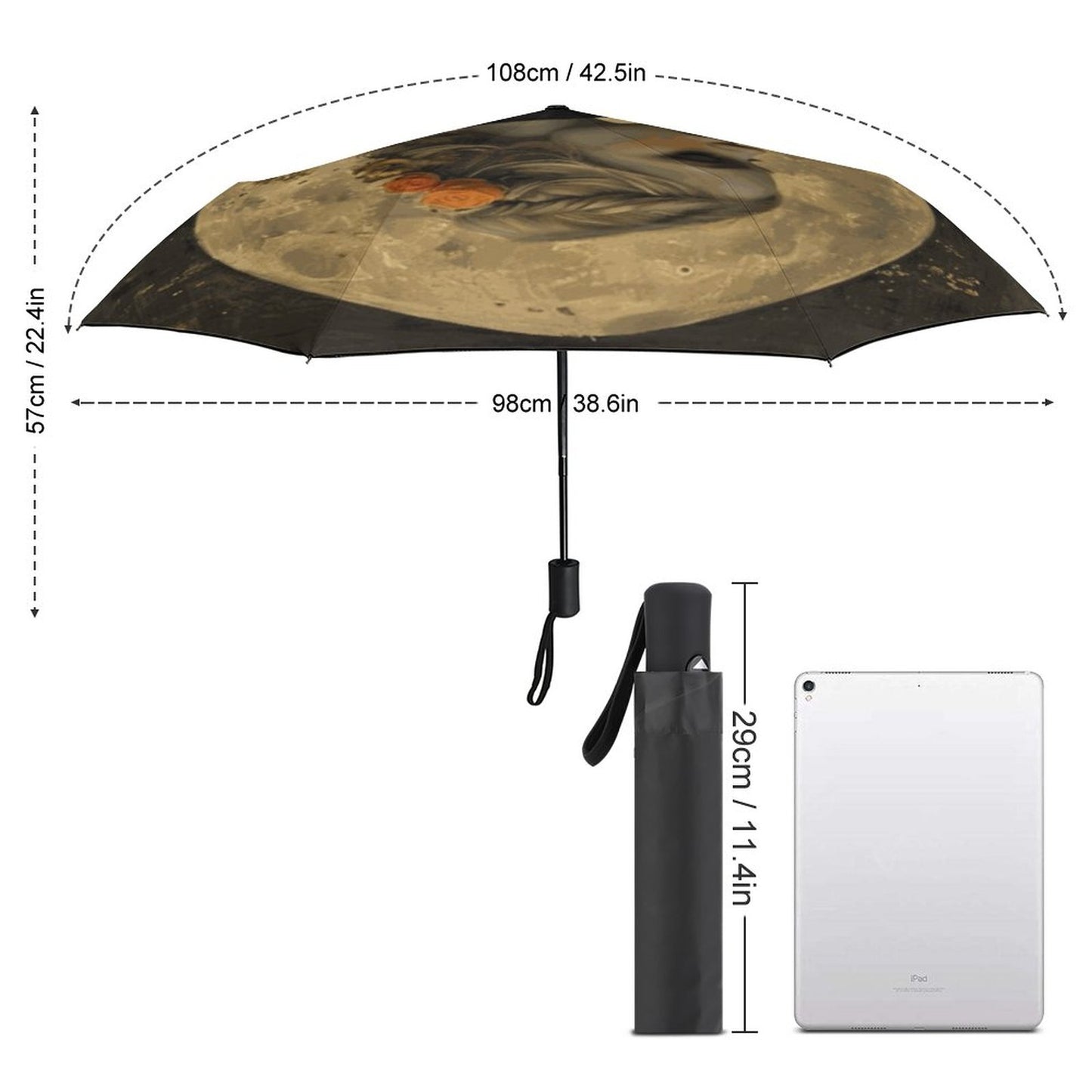 Freya Auto Umbrella with Printed Pattern Outside ZYS03-8K