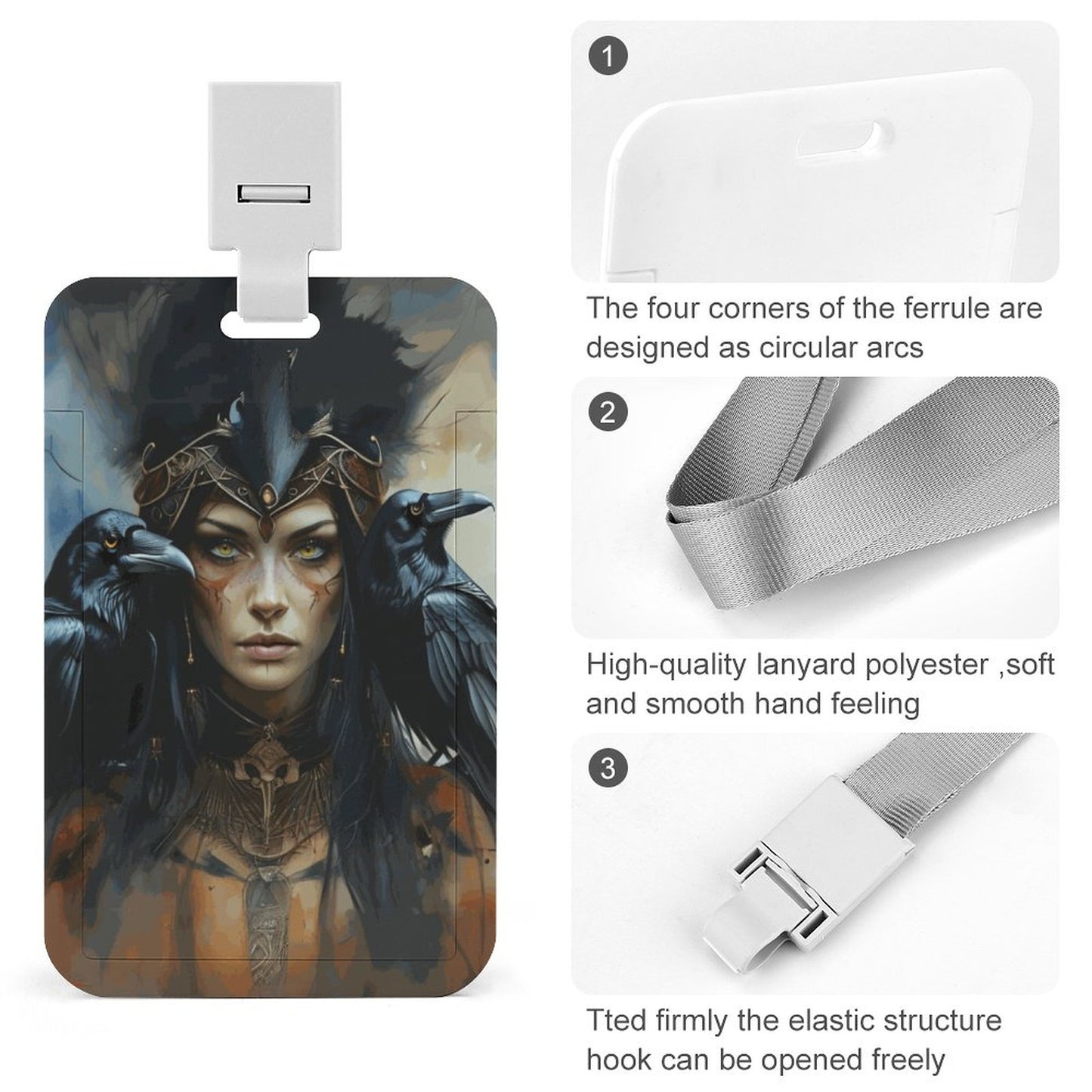 Morrigan and Crows Vertical ID Badge Holder