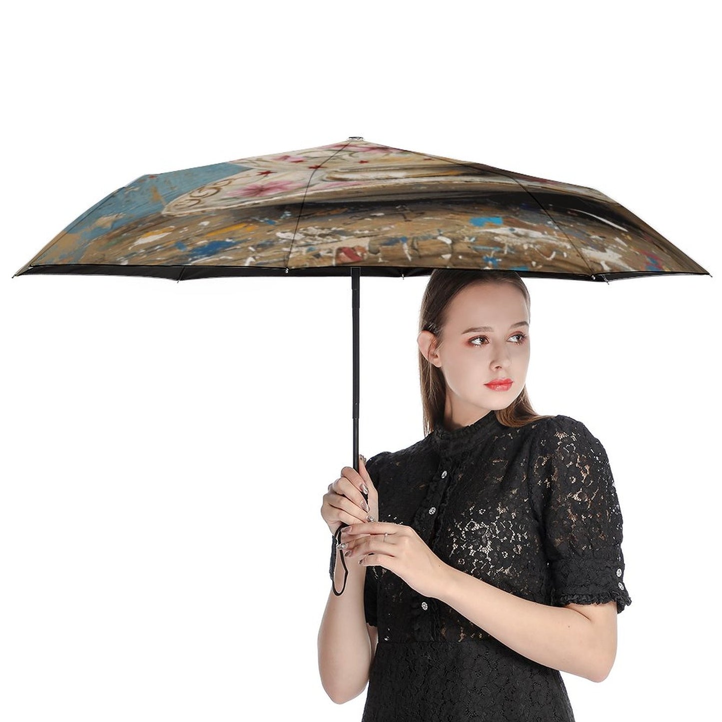 Teacup Mouse Auto Umbrella with Printed Pattern Outside ZYS03-8K