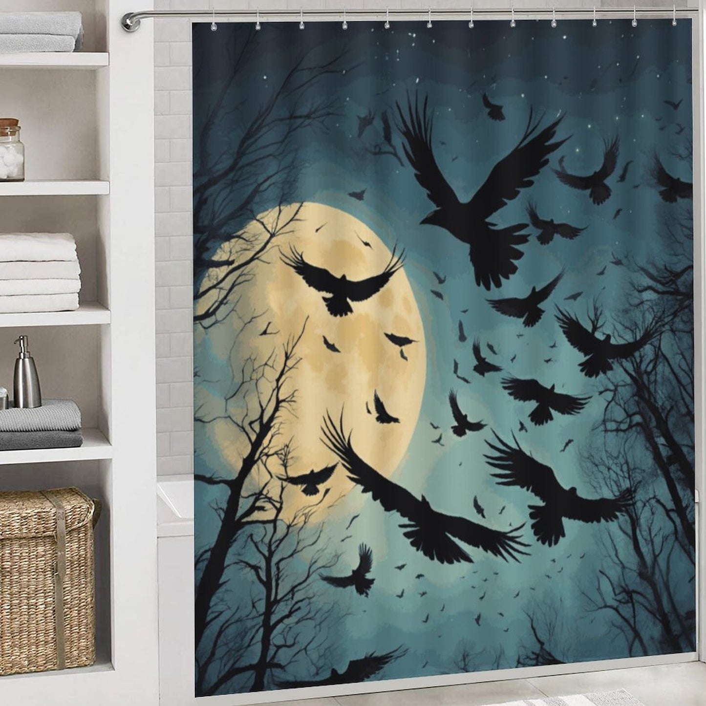Shower Curtain Set with 3 Rugs