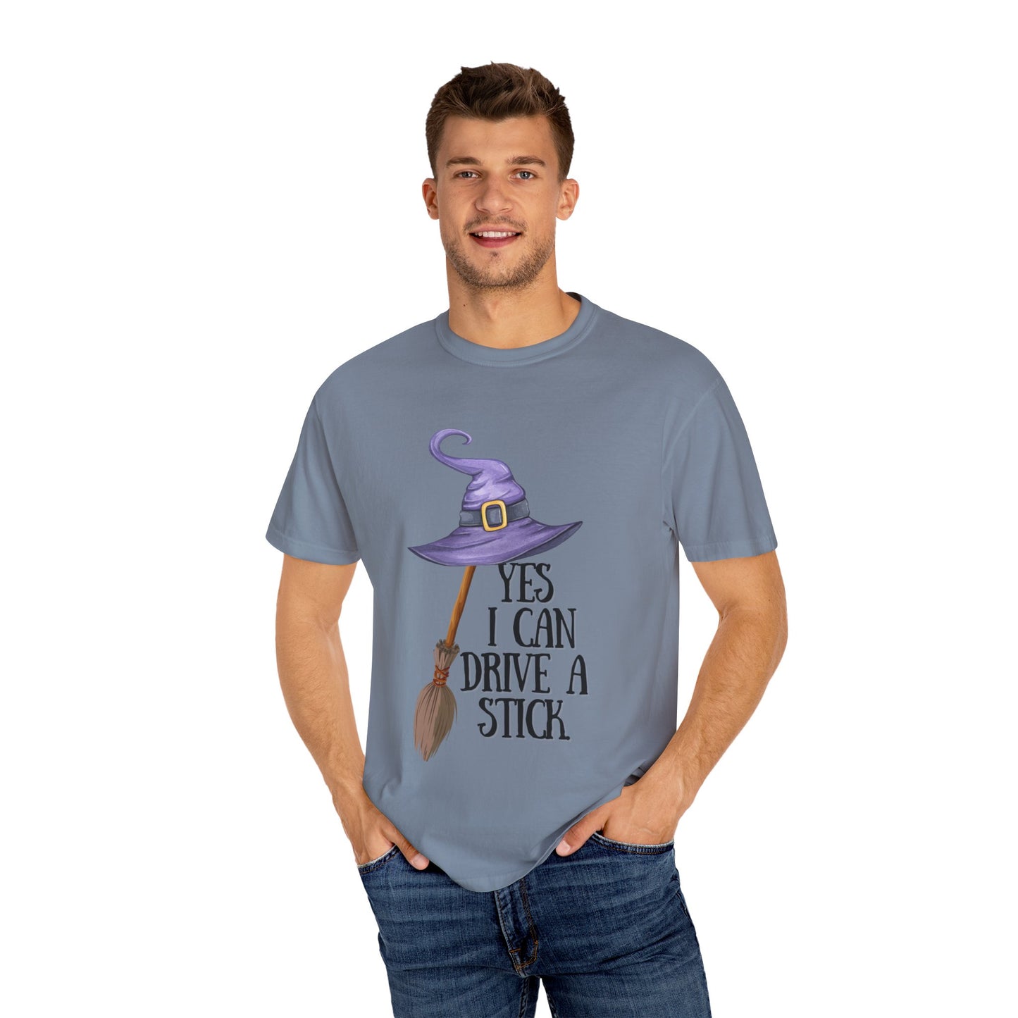 Whimsical Halloween T-Shirt | Yes I Can Drive A Stick | Fun Gift for Halloween, Unisex Tee, Fall Celebrations, Costume Party, Witchy Vibes
