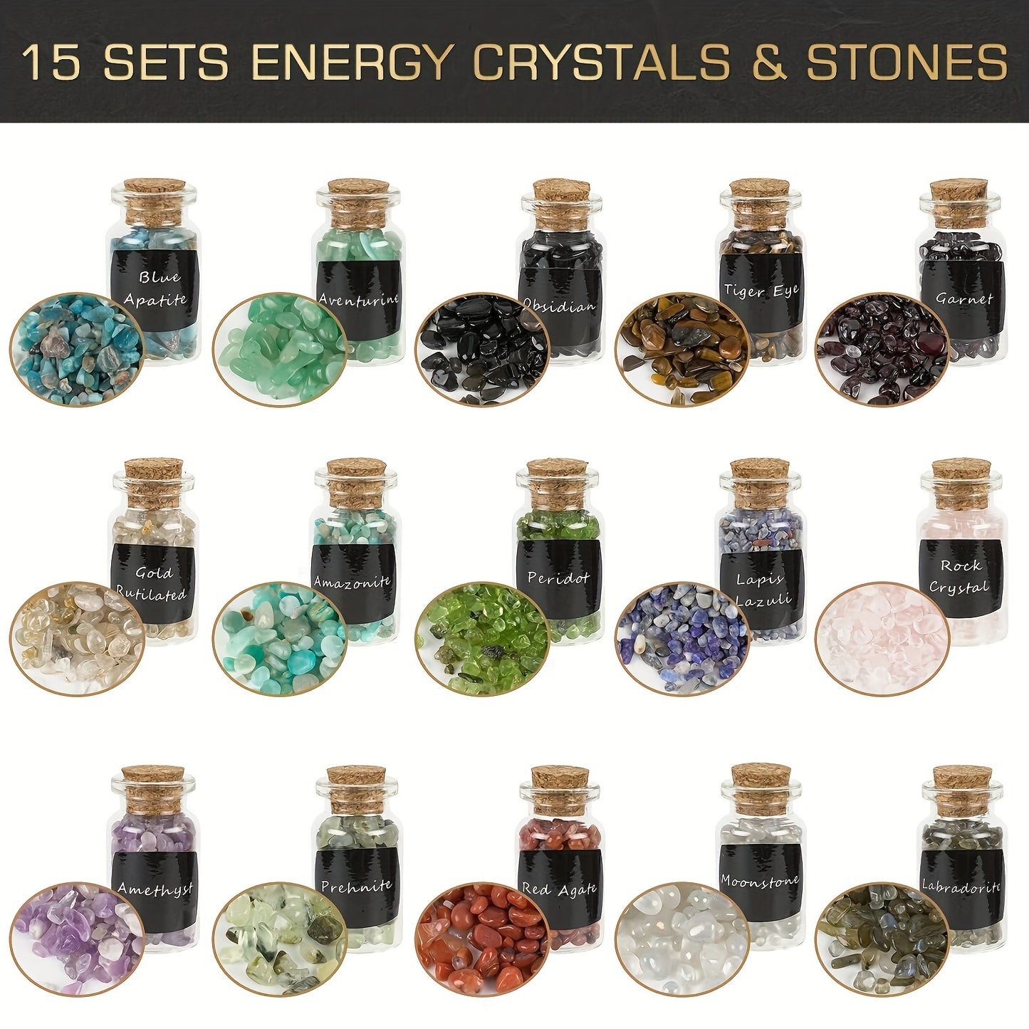 60Pcs Witchcraft Supplies Kit Box - Crystal Spoon For Meditation Divination