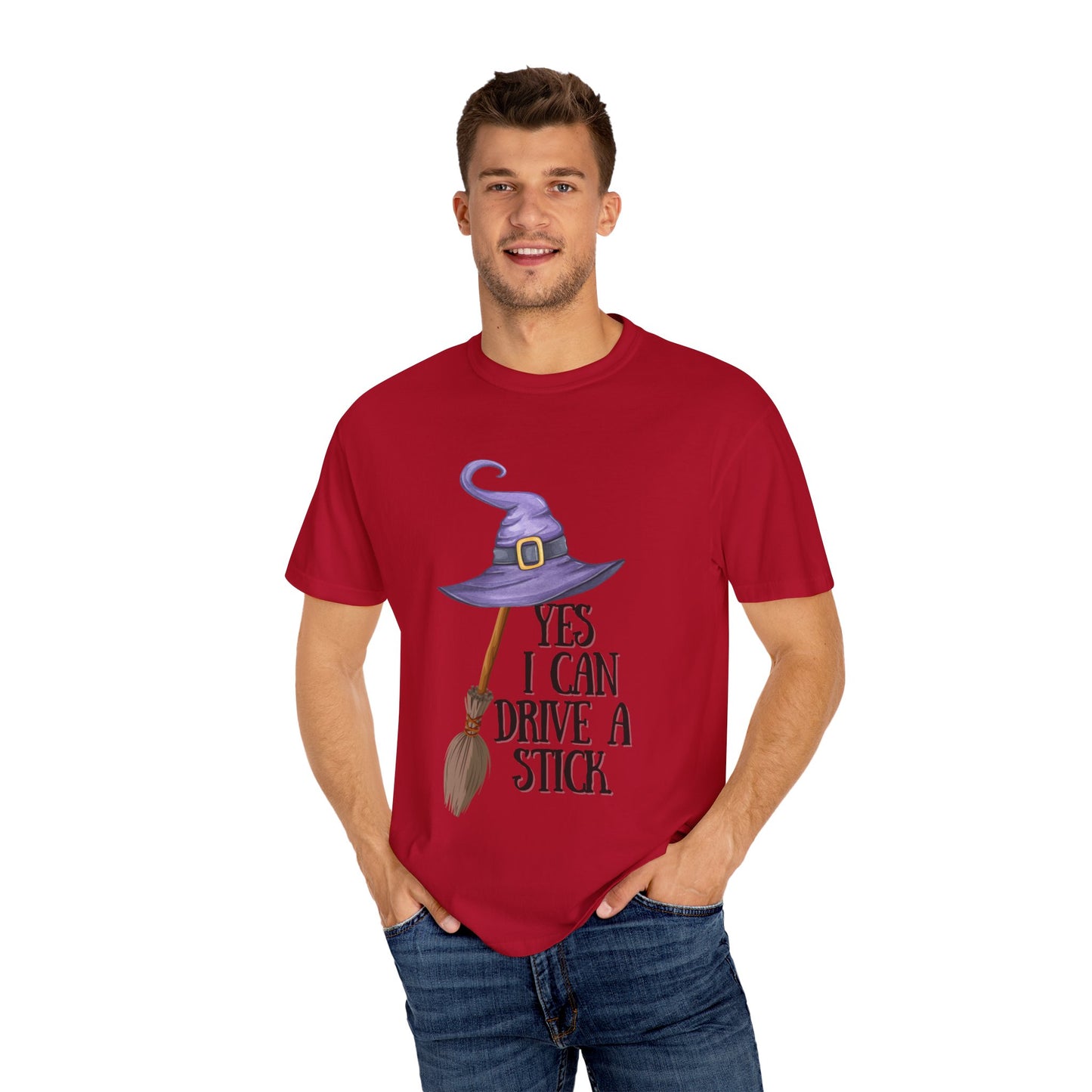 Whimsical Halloween T-Shirt | Yes I Can Drive A Stick | Fun Gift for Halloween, Unisex Tee, Fall Celebrations, Costume Party, Witchy Vibes