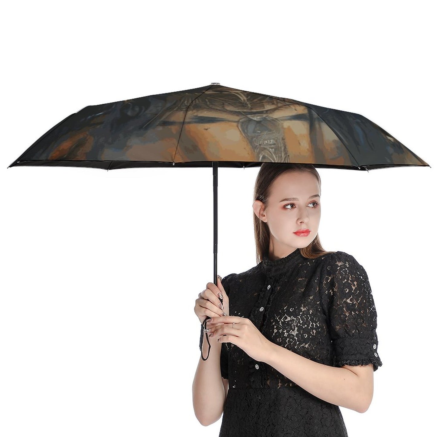 Celtic Goddess Morrigan Auto Umbrella with Printed Pattern Outside ZYS03-8K