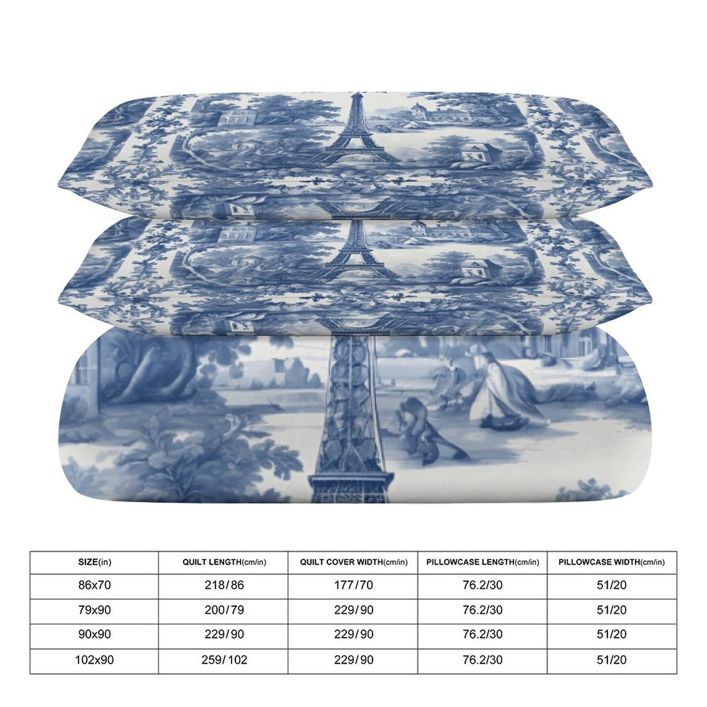 3-Piece Bedding Set-90"x90"/ 229x229cm (Dual-sided Printing)