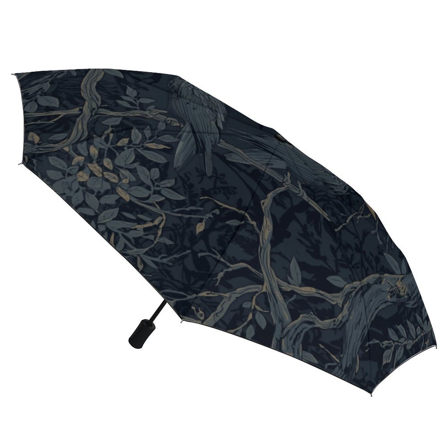 William Morris Inspired Crow Auto Umbrella with Printed Pattern Outside ZYS03-8K