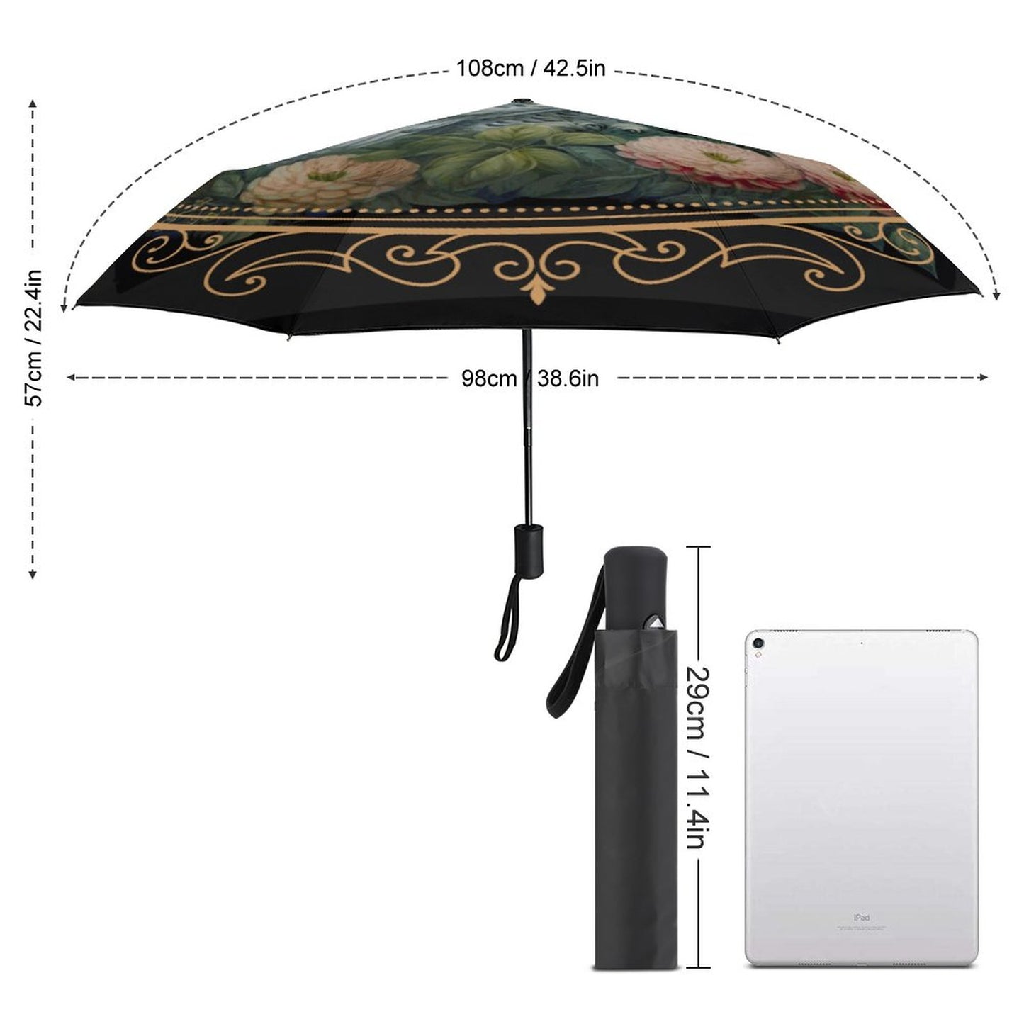 Cotagecore Owl Auto Umbrella with Printed Pattern Outside ZYS03-8K