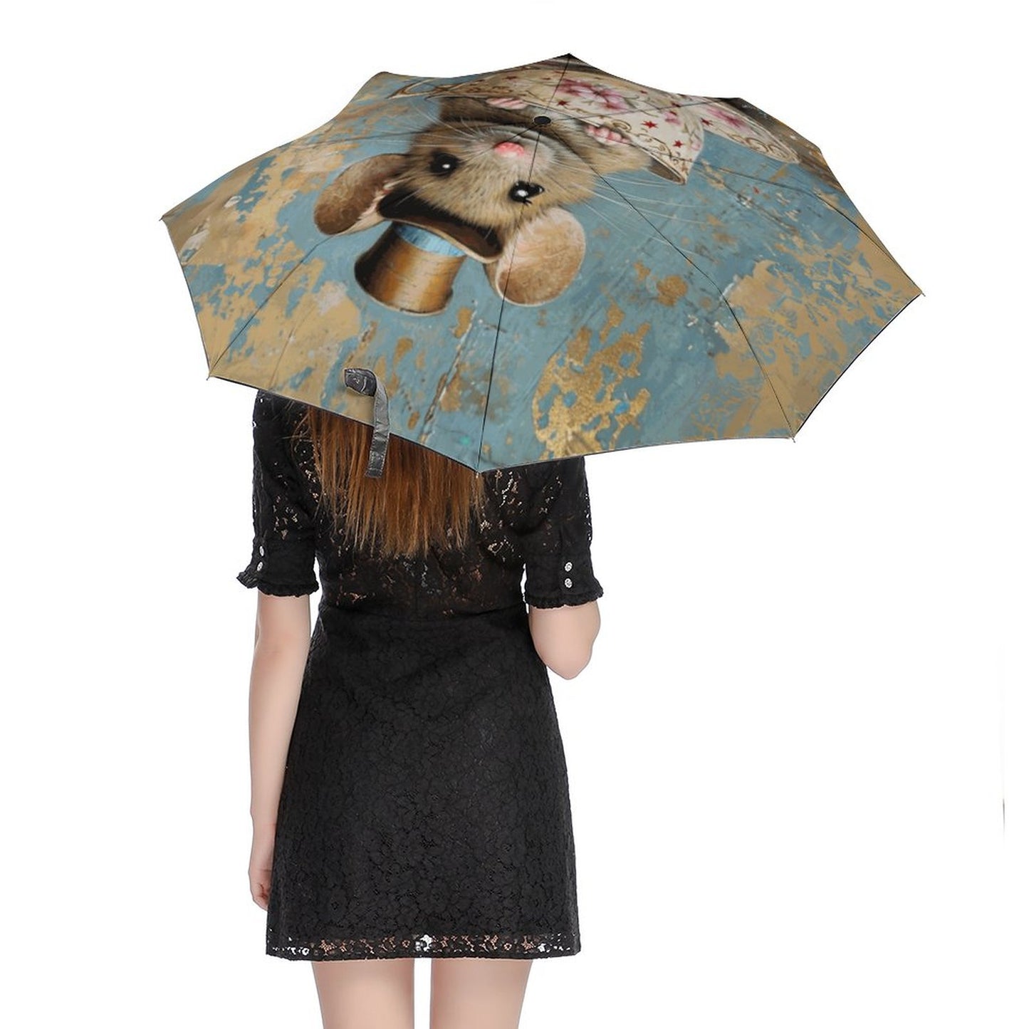 Teacup Mouse Auto Umbrella with Printed Pattern Outside ZYS03-8K