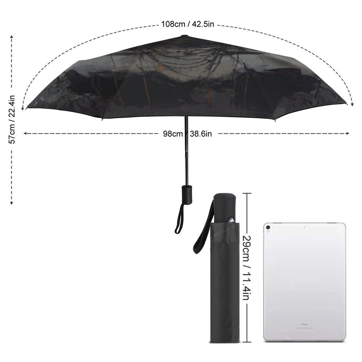 Horned Lilith Pagan Auto Umbrella with Printed Pattern Outside ZYS03-8K
