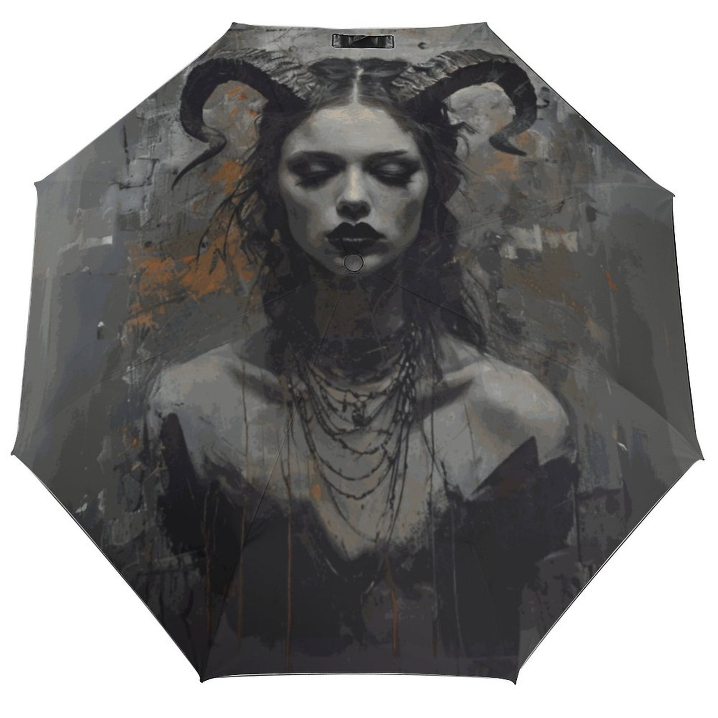 Horned Lilith Pagan Auto Umbrella with Printed Pattern Outside ZYS03-8K