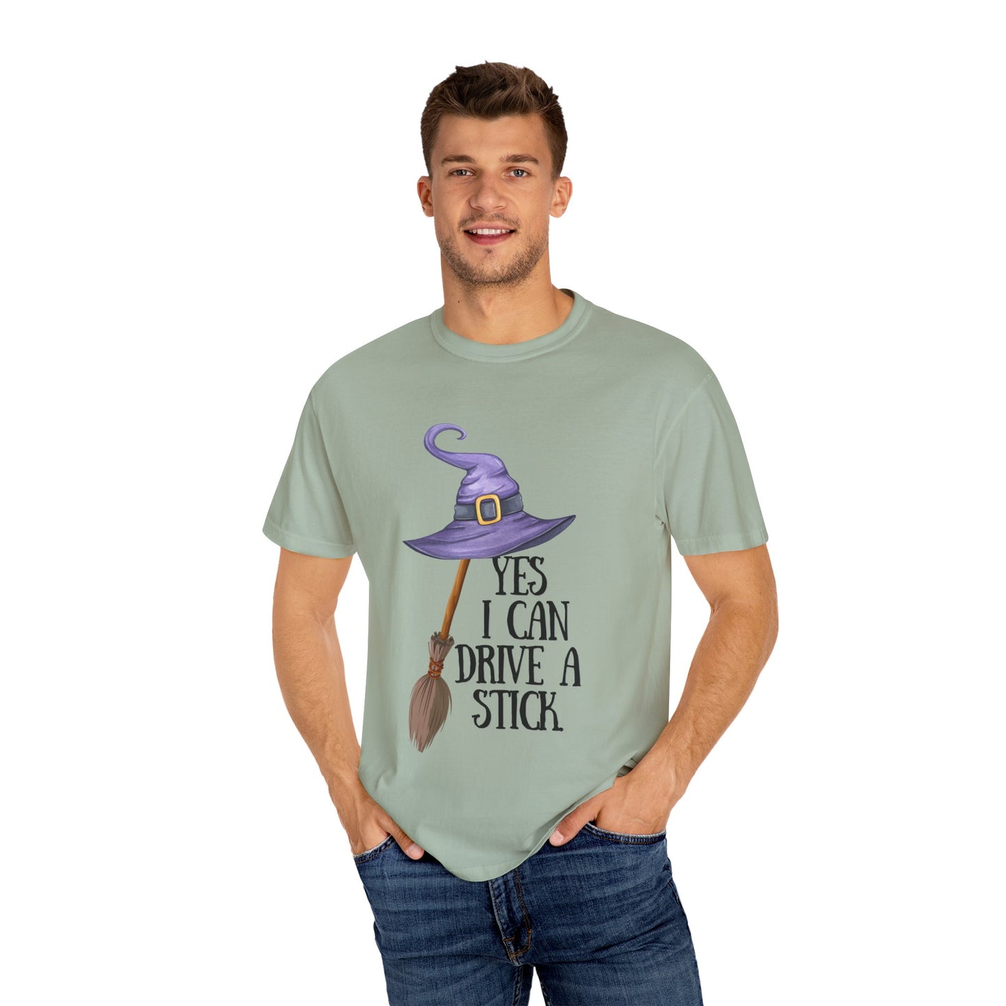 Whimsical Halloween T-Shirt | Yes I Can Drive A Stick | Fun Gift for Halloween, Unisex Tee, Fall Celebrations, Costume Party, Witchy Vibes