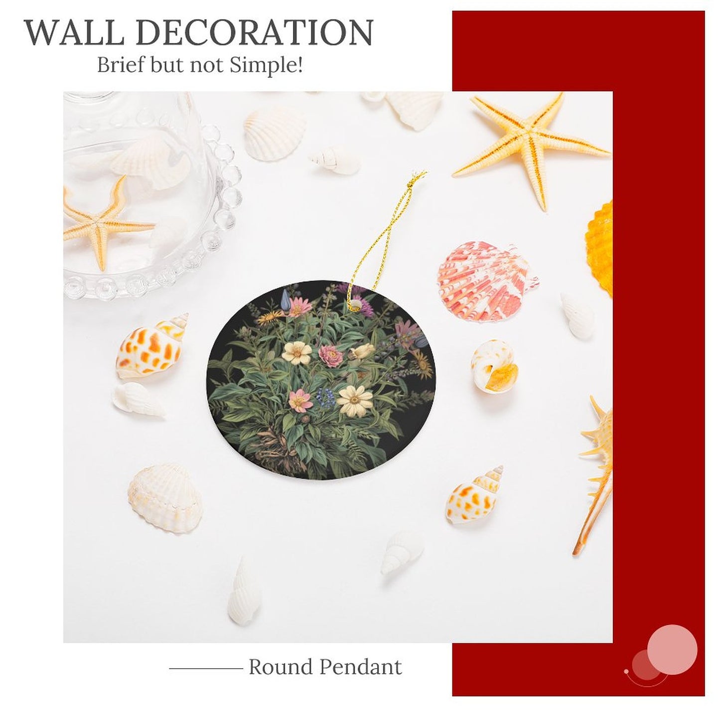 Poisonous Witchcraft Floral Ceramic Christmas Ornament - Pagan Holiday Decor