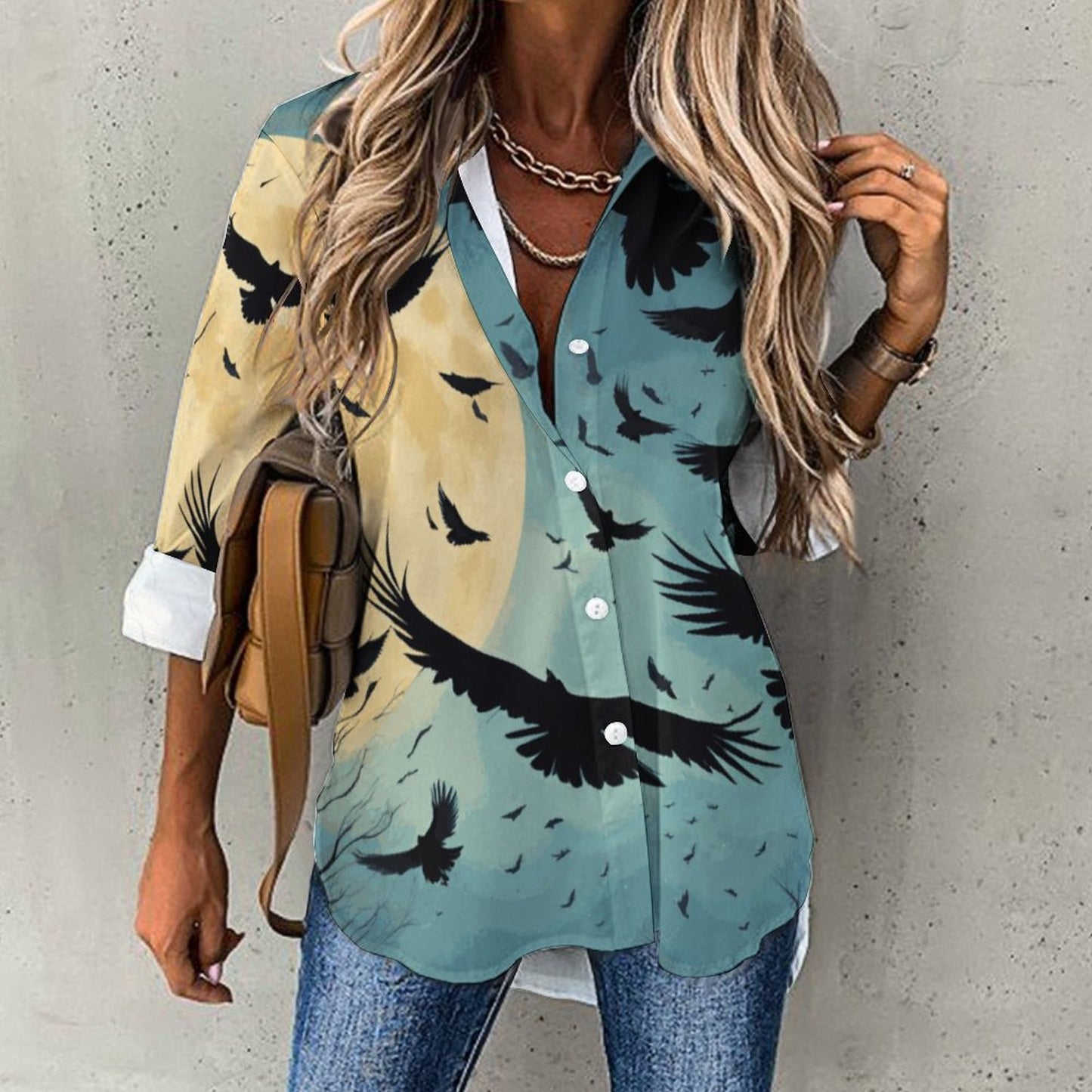 Women's Irregular Shirt B648 (All-Over Printing)