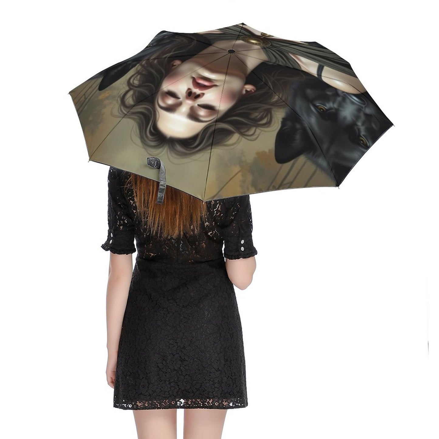 Mighty Hectate Auto Umbrella with Printed Pattern Outside ZYS03-8K