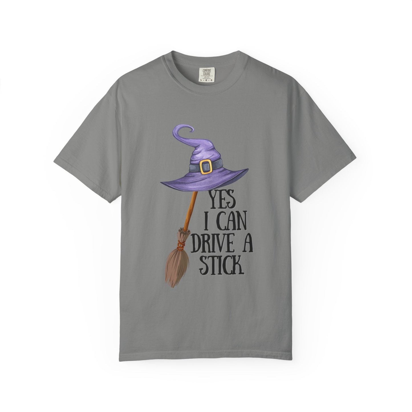 Whimsical Halloween T-Shirt | Yes I Can Drive A Stick | Fun Gift for Halloween, Unisex Tee, Fall Celebrations, Costume Party, Witchy Vibes