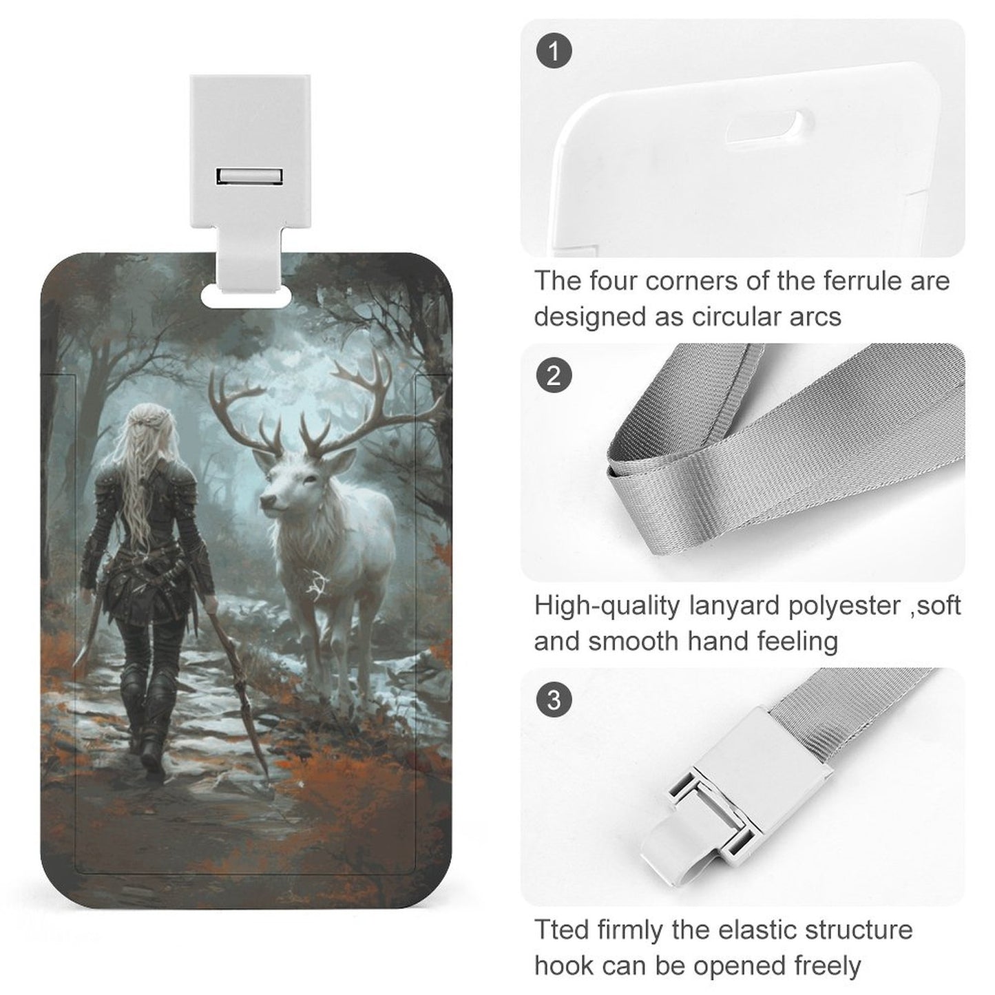 Aelin and Stag Vertical ID Badge Holder