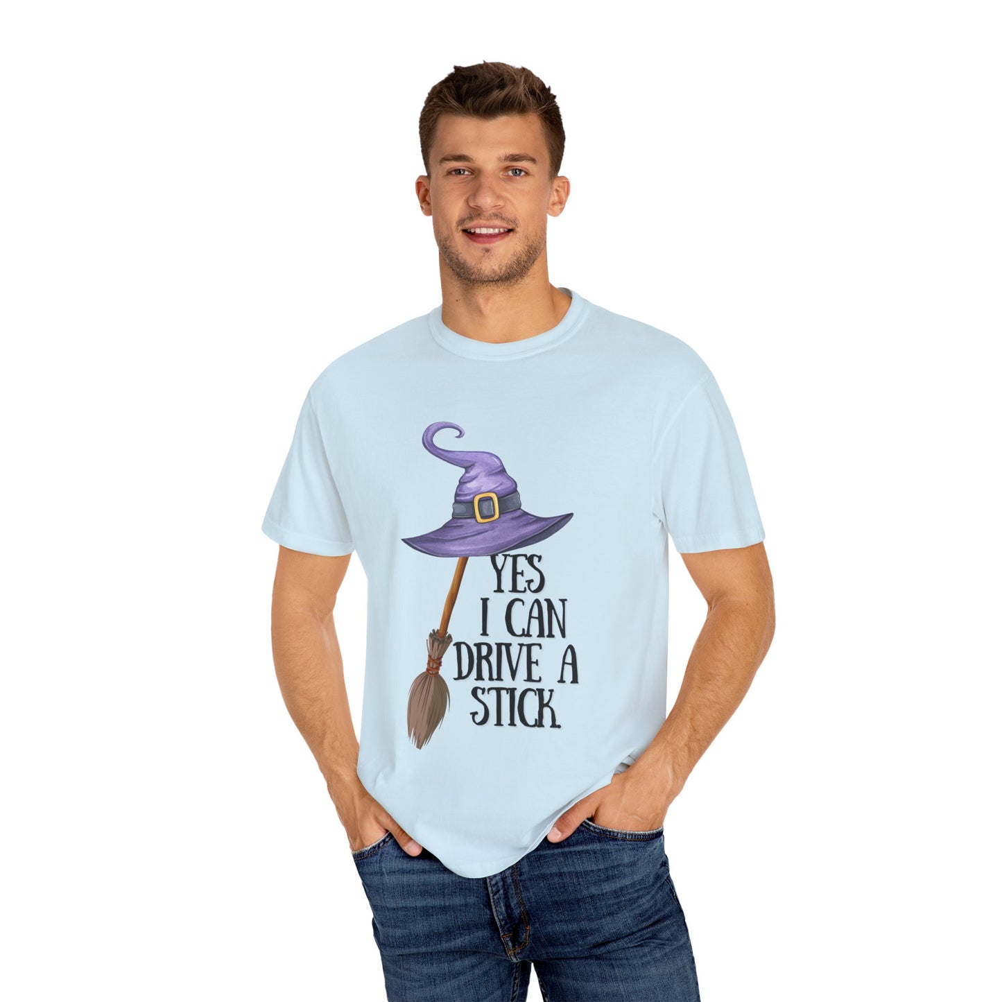 Whimsical Halloween T-Shirt | Yes I Can Drive A Stick | Fun Gift for Halloween, Unisex Tee, Fall Celebrations, Costume Party, Witchy Vibes