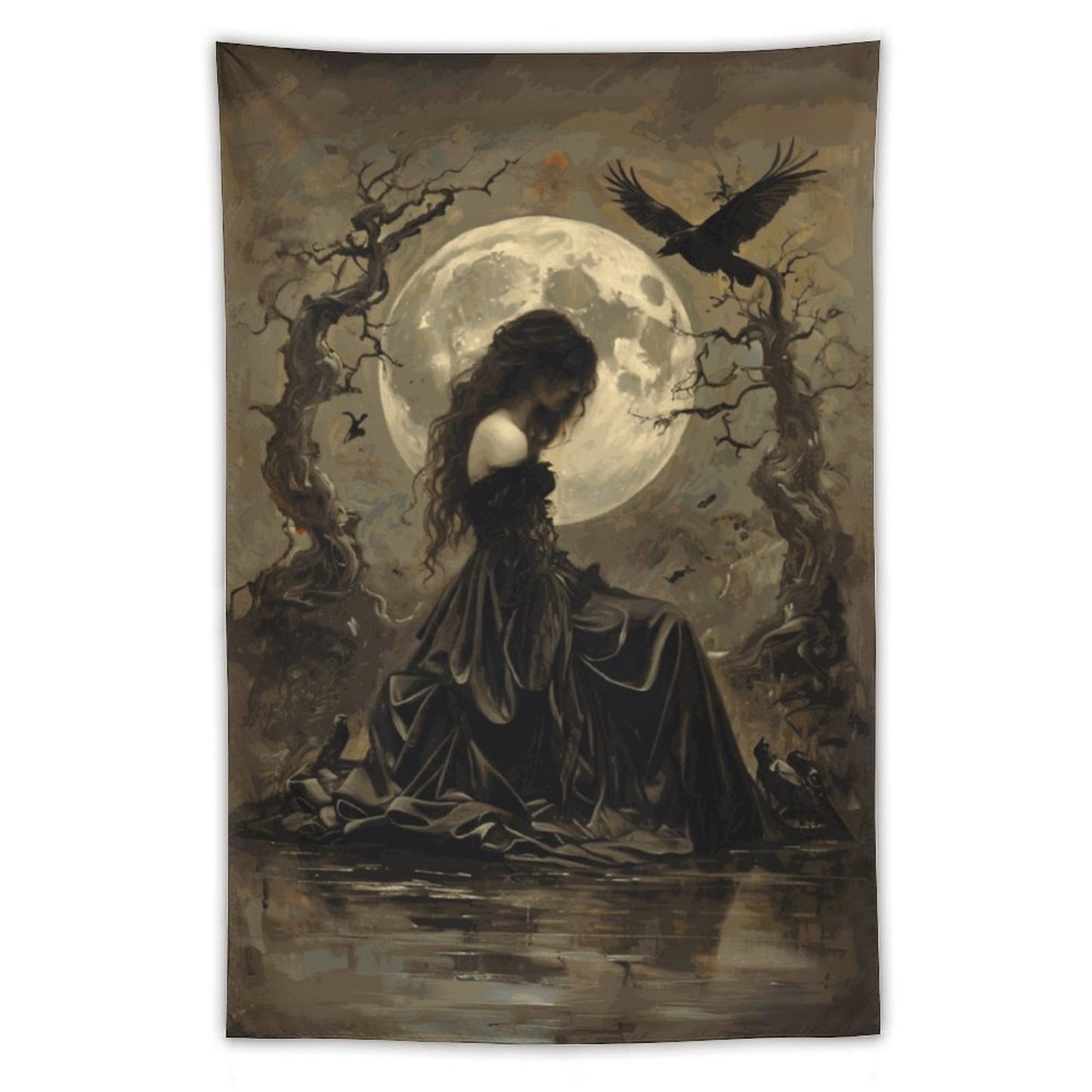 Morrigan Wall Art with Vertical Tapestry