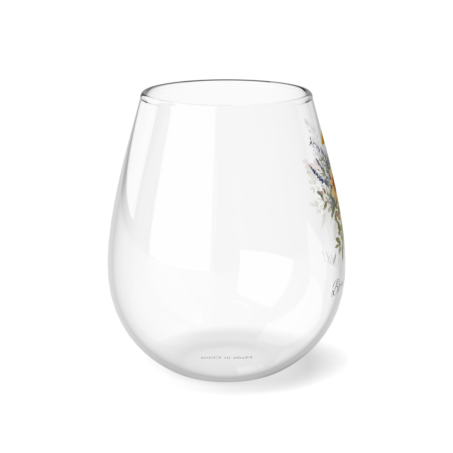 Born to be Wild wine glass, Wildflowers Stemless Wine Glass, 11.75oz - The Witchy Gypsy