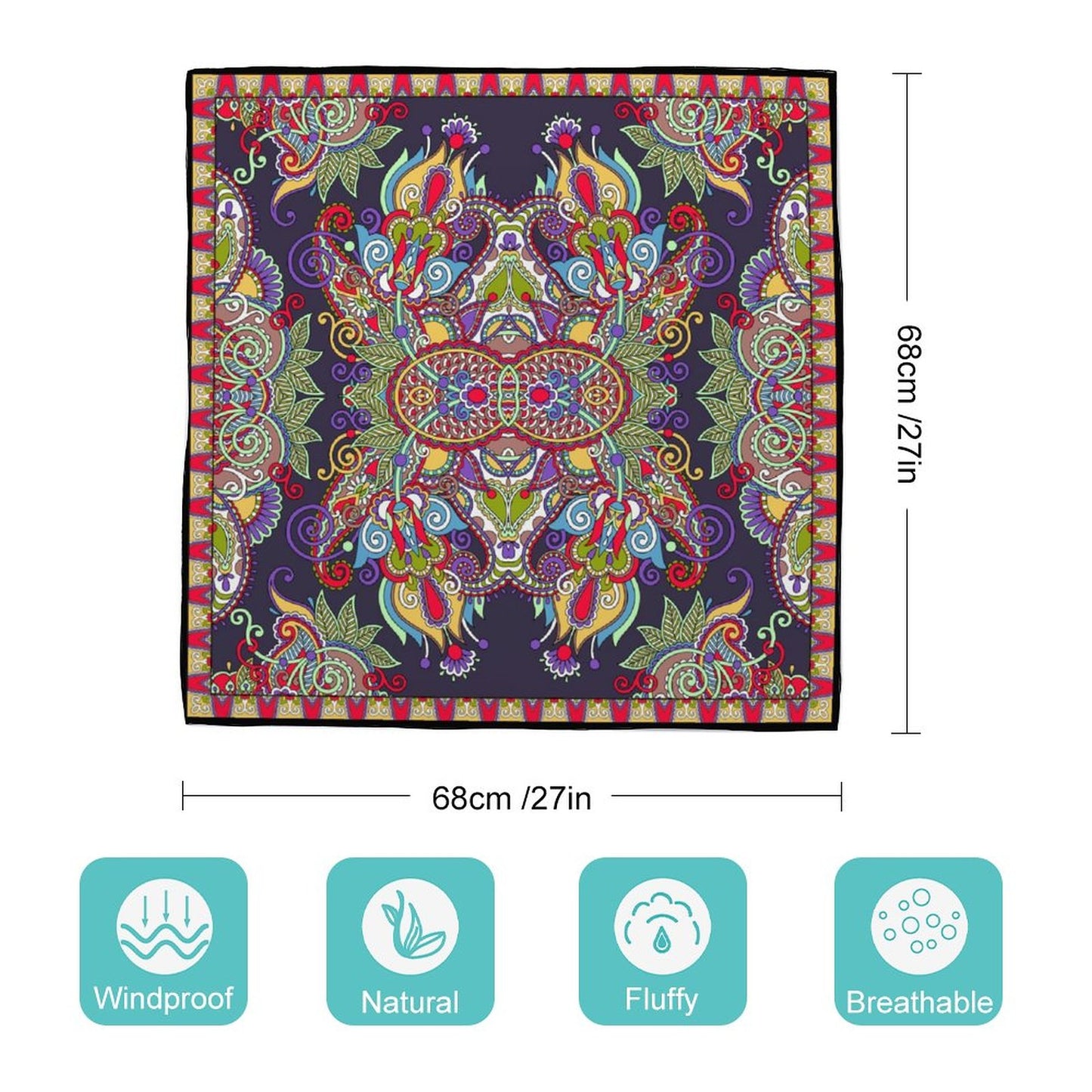 Boho Paisley Fun Women's Scarf, a fabulous explosion of multicolored fun pattern!