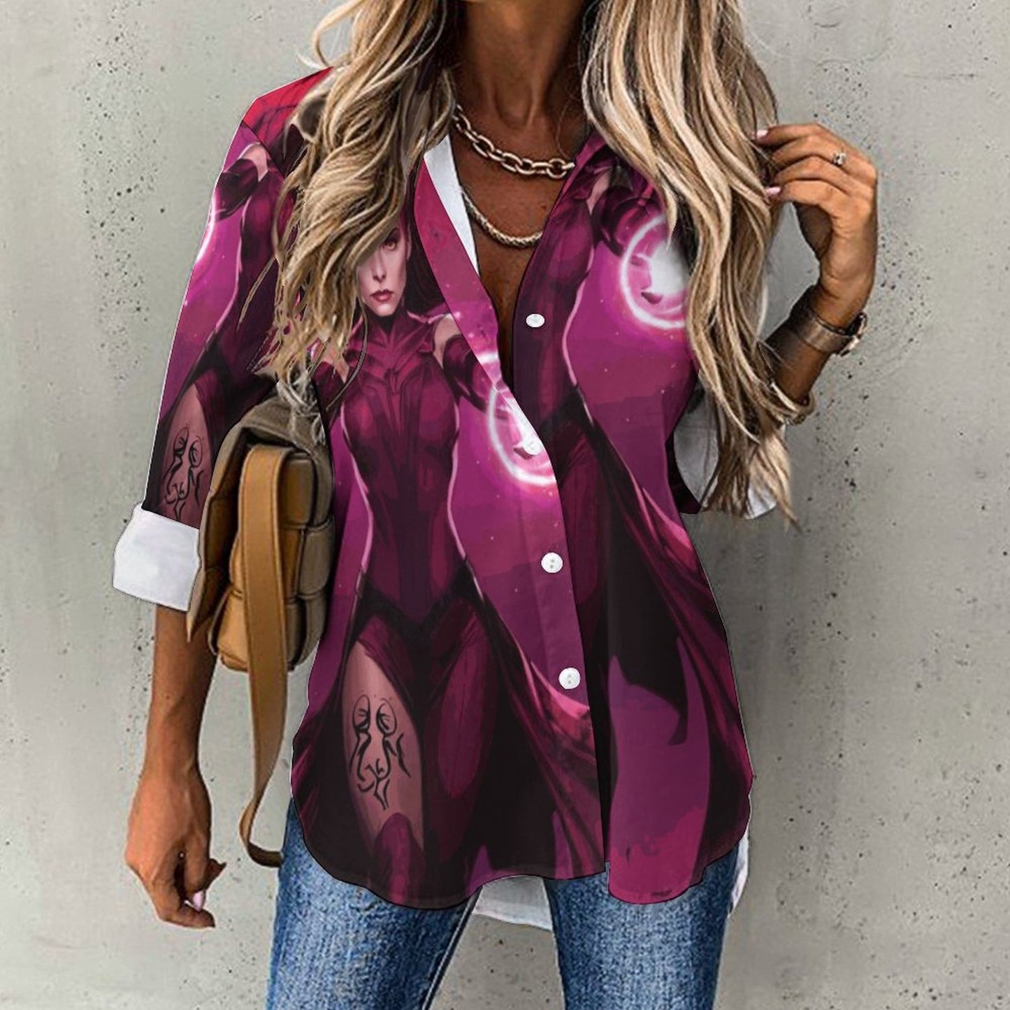 Scarlet Witch Women's Irregular Shirt B648 (All-Over Printing)