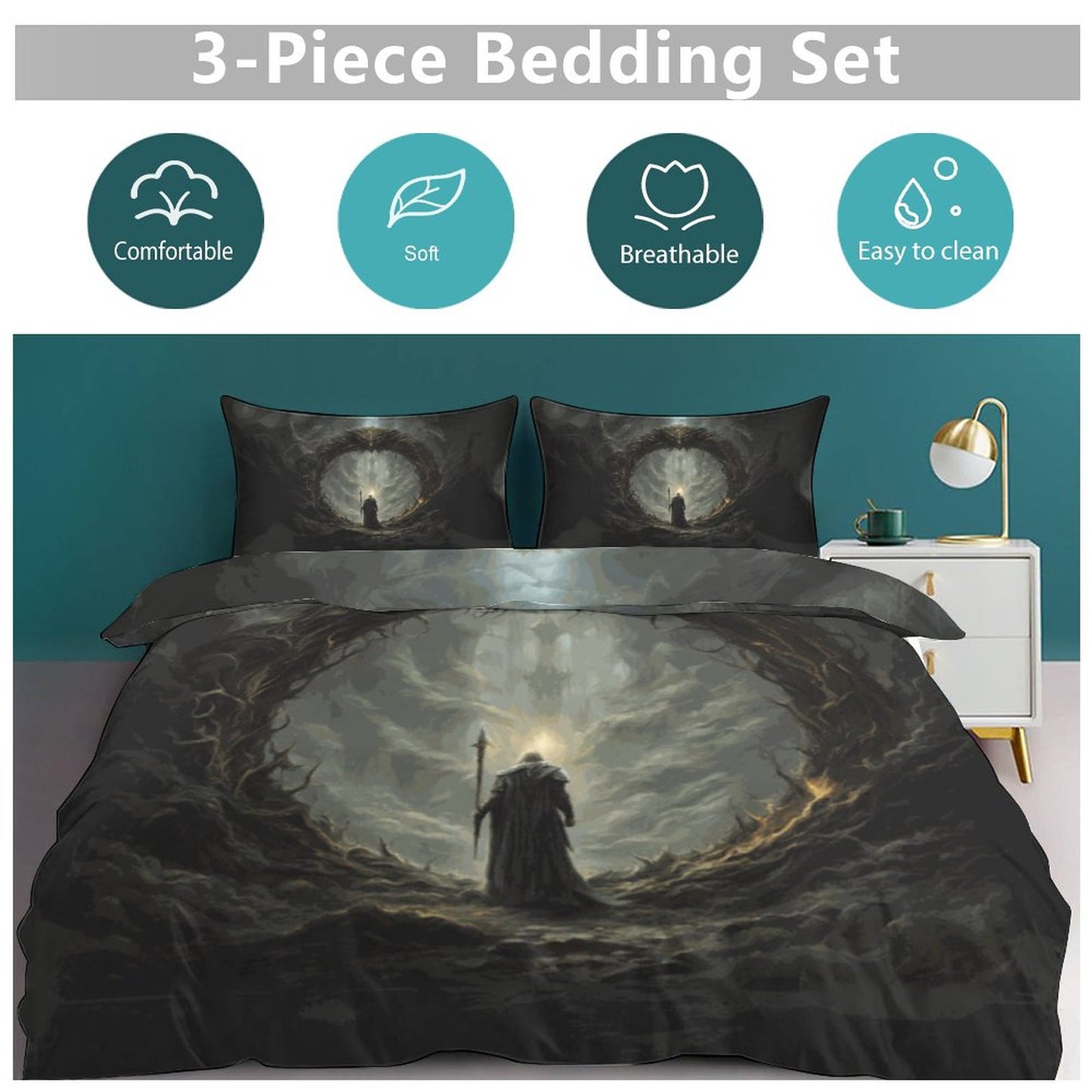 Age of Sigmor Bedding 3-Piece Bedding Set, Fantasy Gamer merch