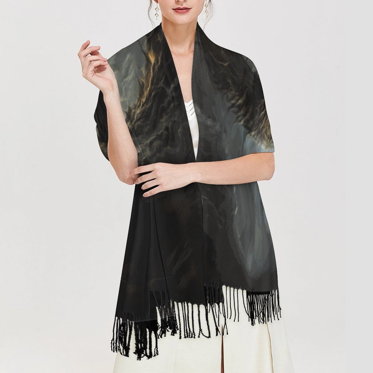 Age of Sigmor Tassel Scarf, Fantasy Gamer Scarf the essence of Sephiroth