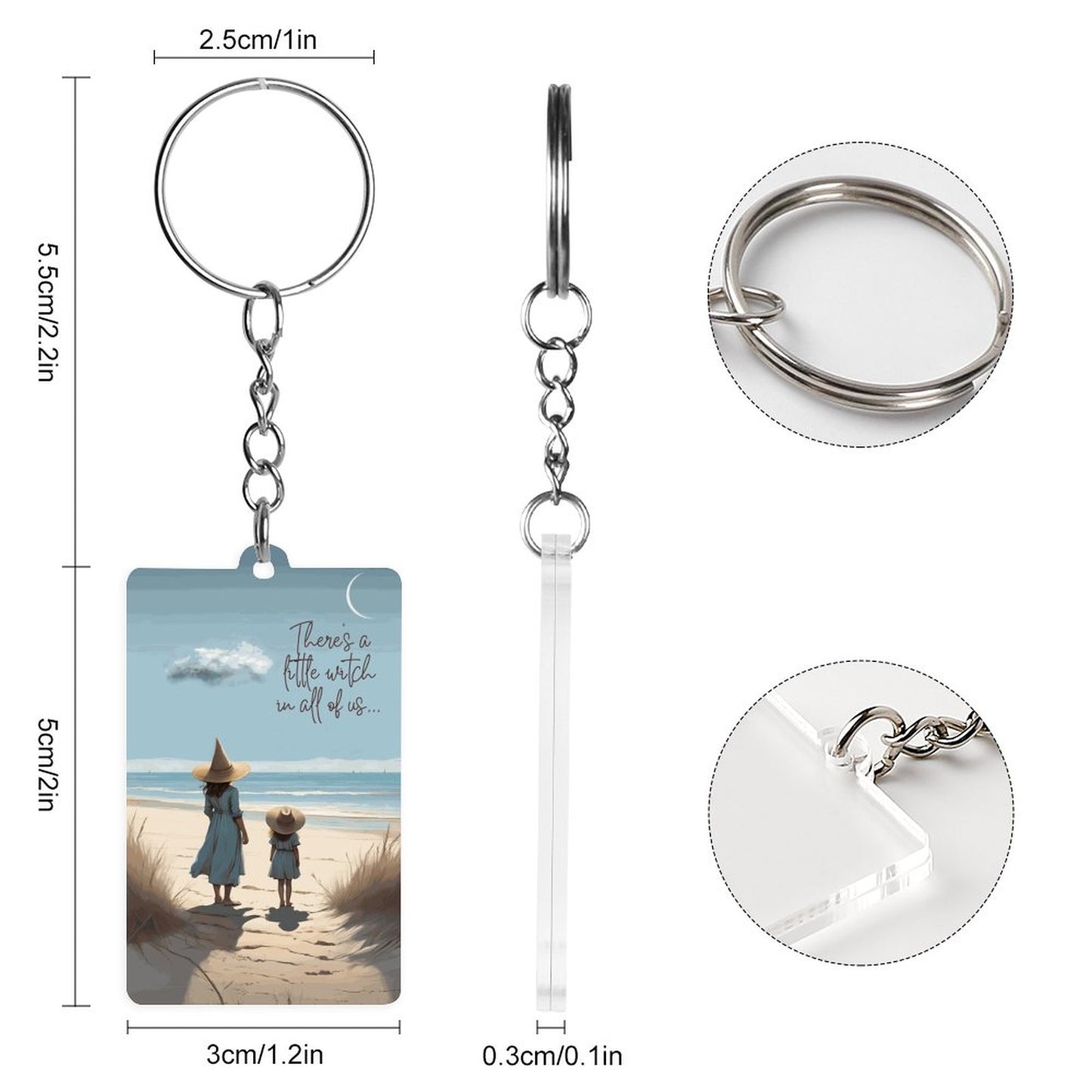 Beach Witch Acrylic Keychain, Witchy gifts, practical magic